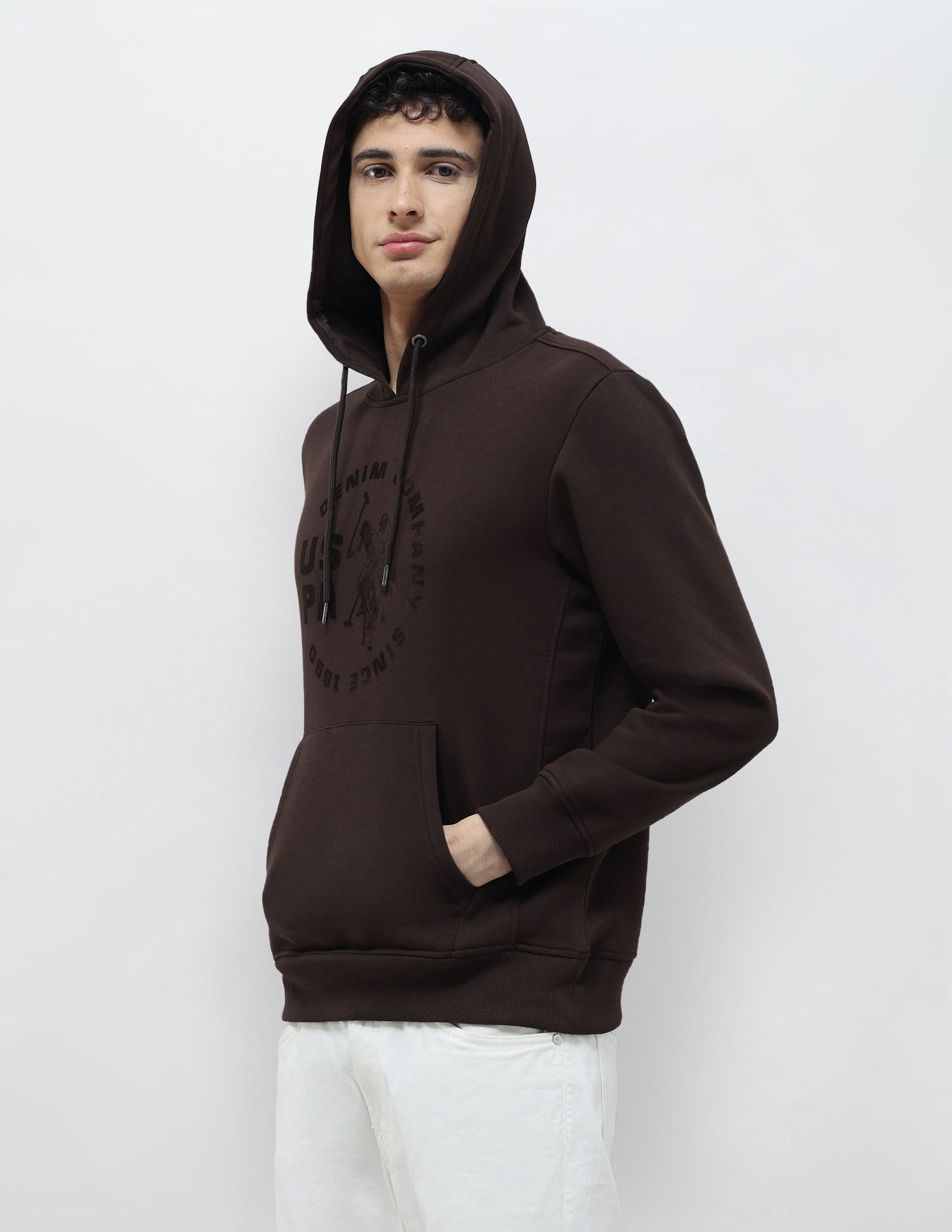 Brand Printed Regular Fit Sweatshirt Dark Brown - U.S. POLO ASSN. | Large