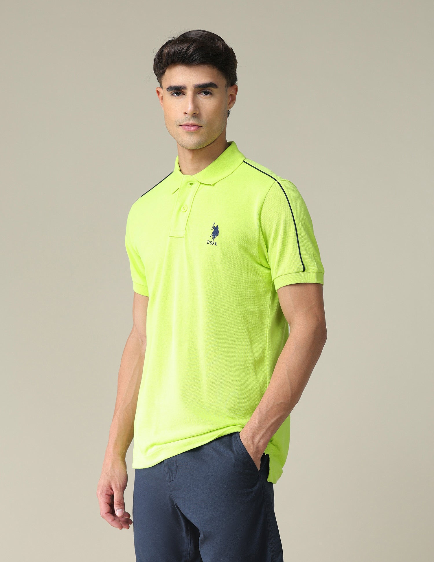 Slim Fit Cotton Polo Shirt Light Green - U.S. POLO ASSN. | Large