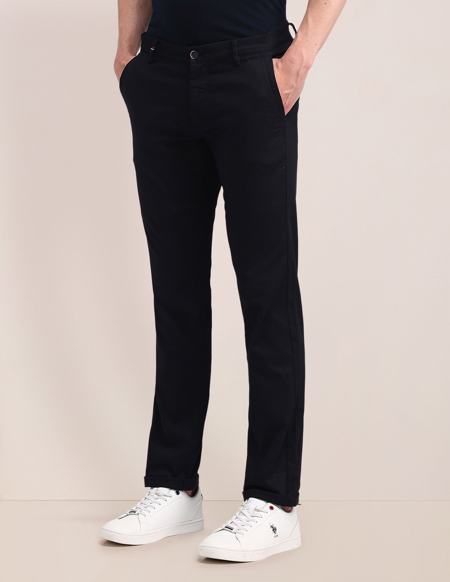 Mid Rise Slim Fit Trousers Blue - U.S. POLO ASSN. | Large