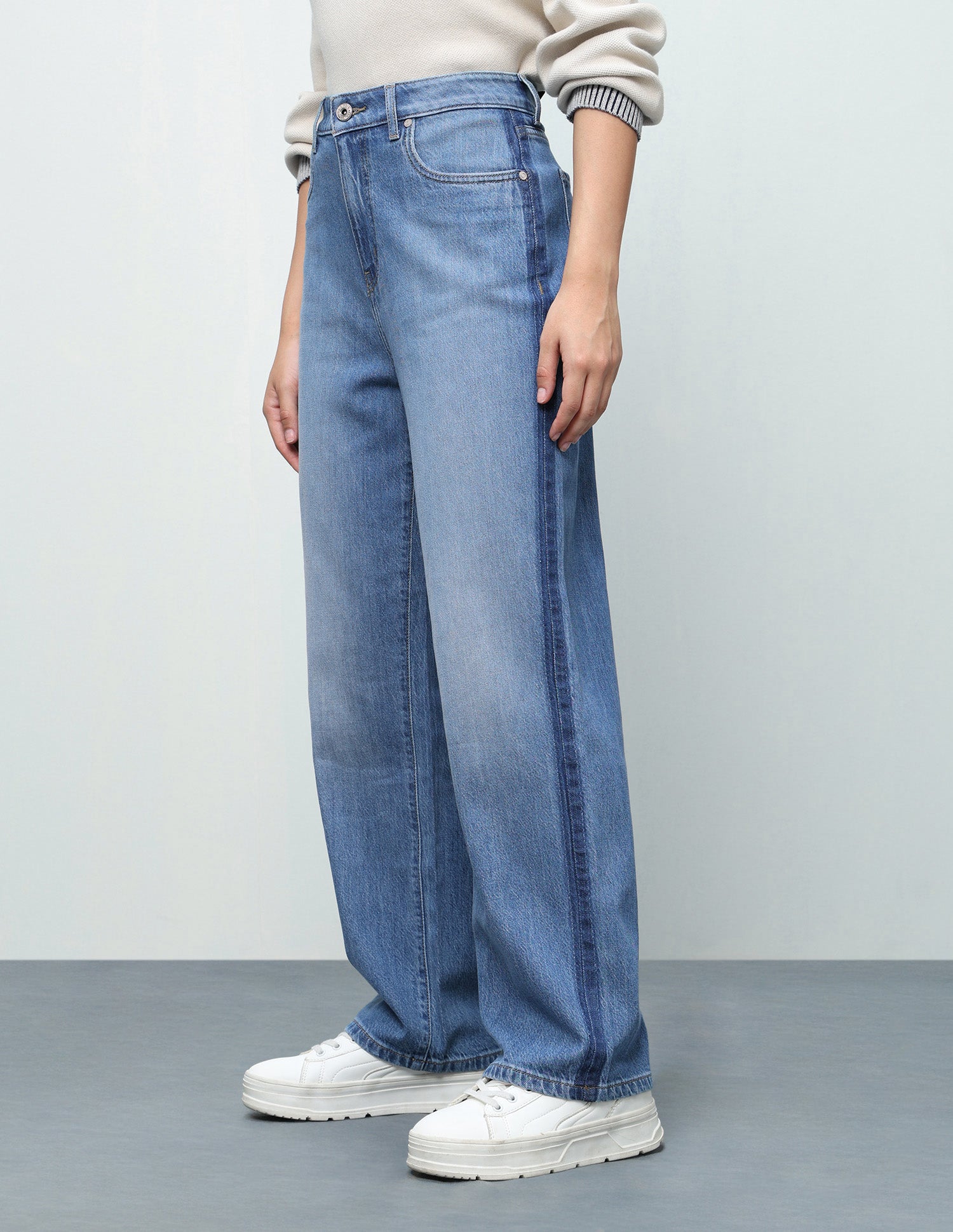 Wide Leg Fit Blue Jeans Blue - U.S. Polo Assn. India | Large