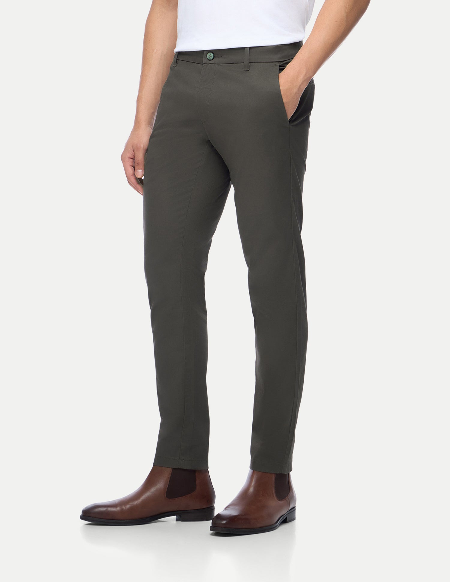 Austin Trim Regular Fit Twill Trousers Dark Olive - U.S. Polo Assn. India | Large
