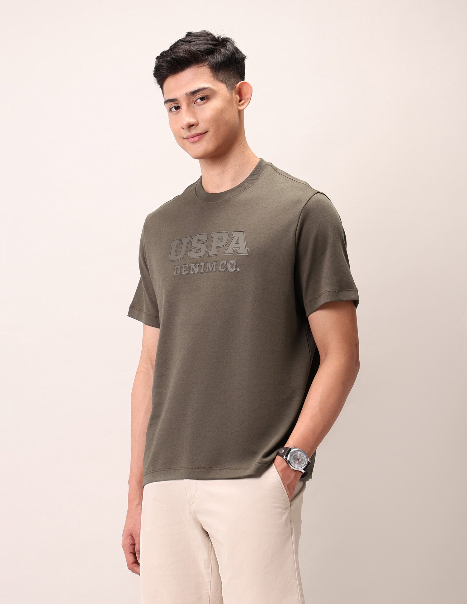 Relaxed Fit Outdoor T-Shirt Dark Brown - U.S. Polo Assn. India | Large