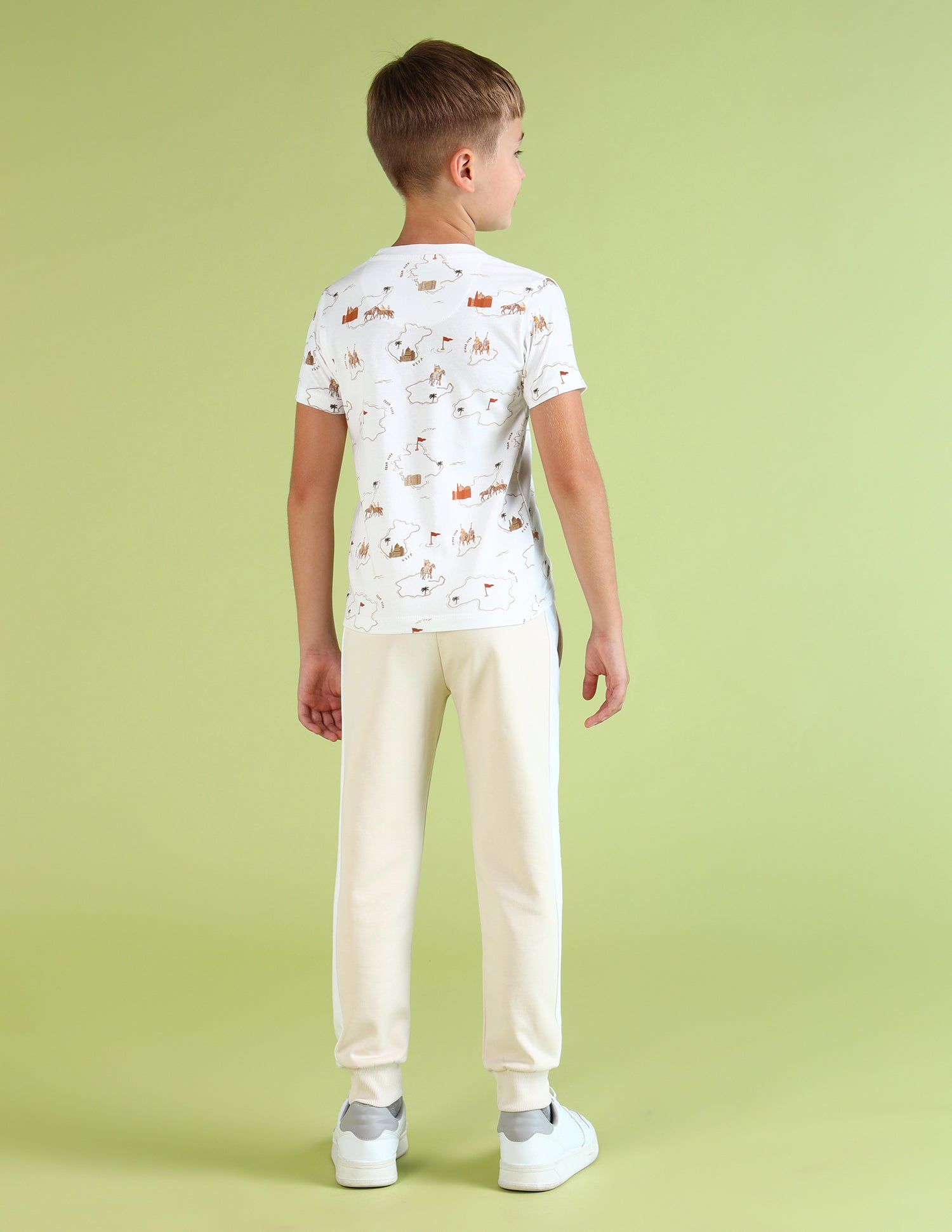 Boys All Over Printed Regular Fit T-Shirt White - U.S. POLO ASSN. | Large