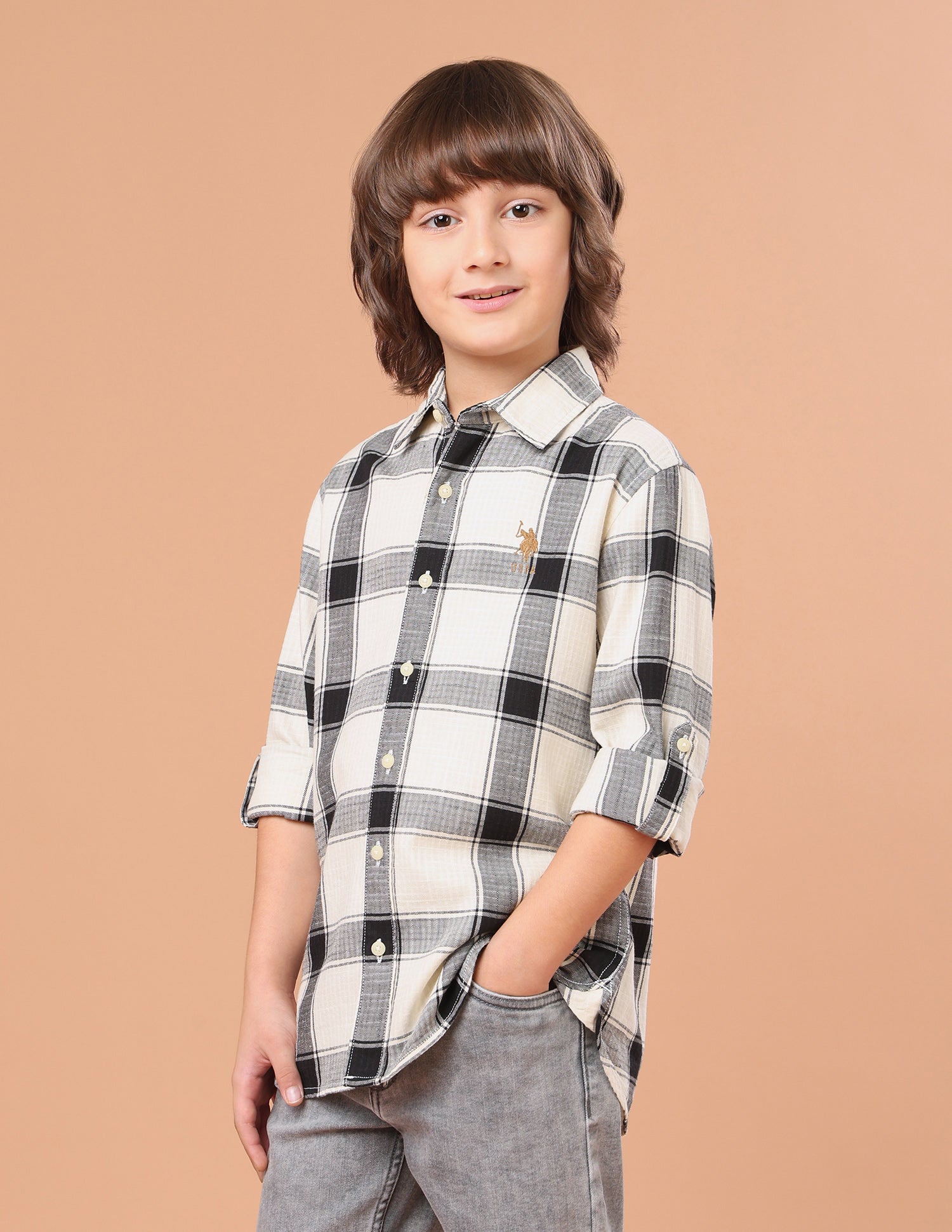 Tartan Checked Regular Fit Shirt Black - U.S. Polo Assn. India | Large