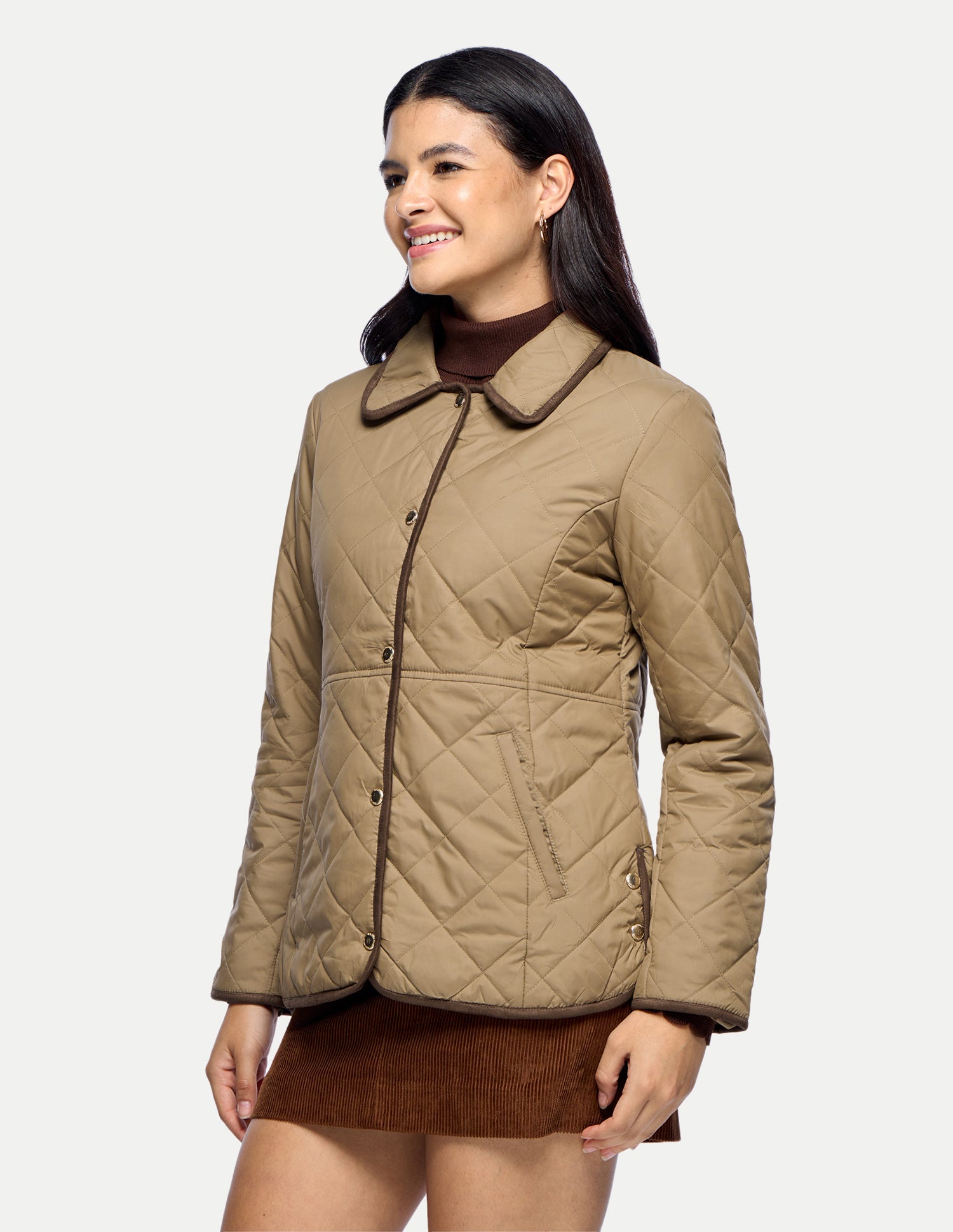 Quilted Regular Fit Puffer Jacket Light Brown - U.S. Polo Assn. India | Large