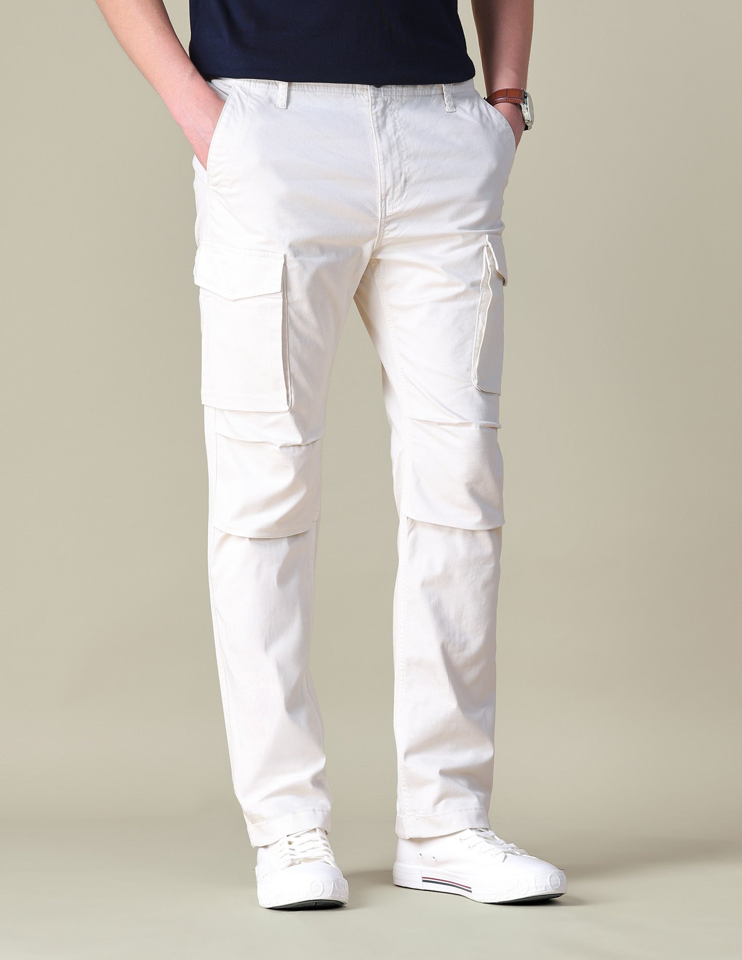 Twill Regular Fit Cargos White - U.S. POLO ASSN. | Large