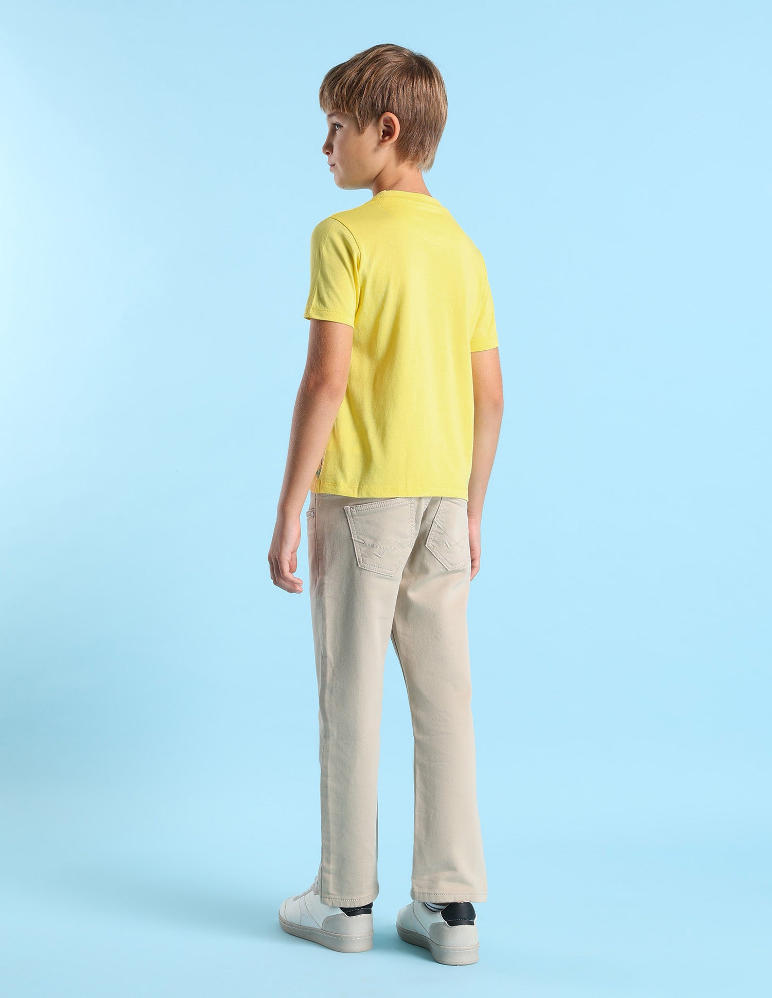 Boys Graphic Printed Regular Fit T-Shirt Light Yellow - U.S. POLO ASSN. | Large