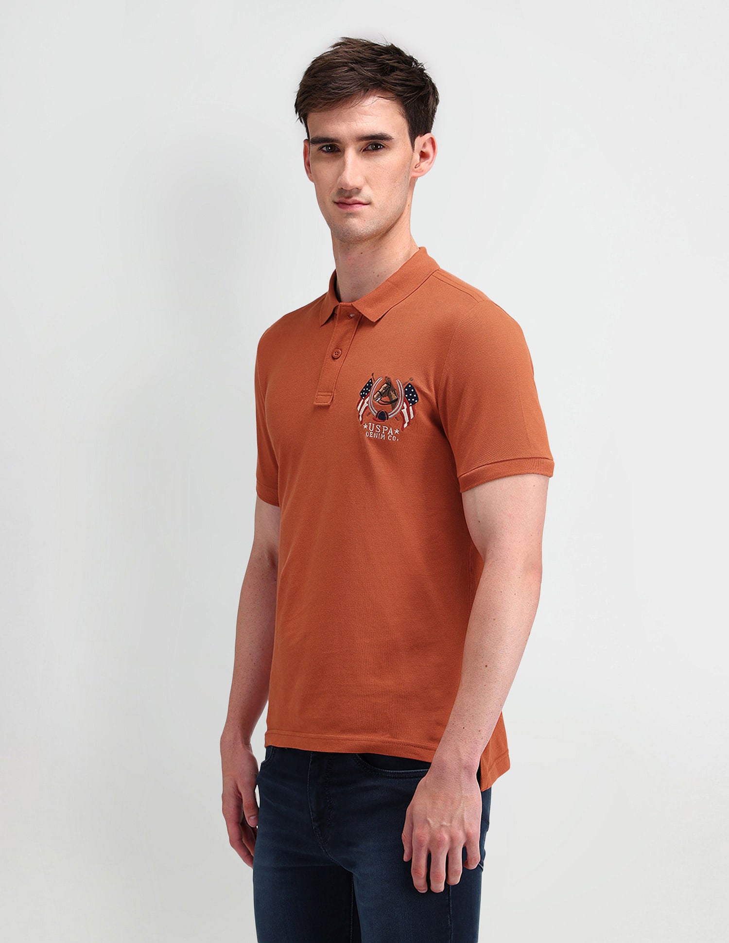 Muscle Fit Solid Polo Shirt Rust - U.S. POLO ASSN. | Large