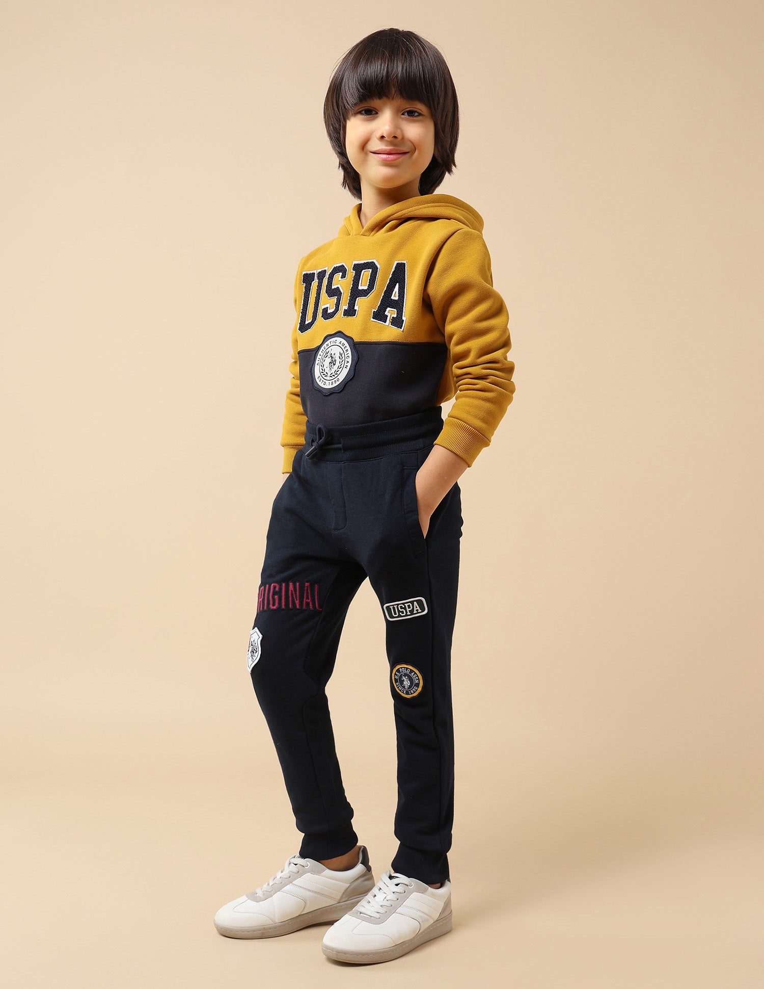 Boys Brand Appliqued Regular Fit Joggers Navy - U.S. POLO ASSN. | Large