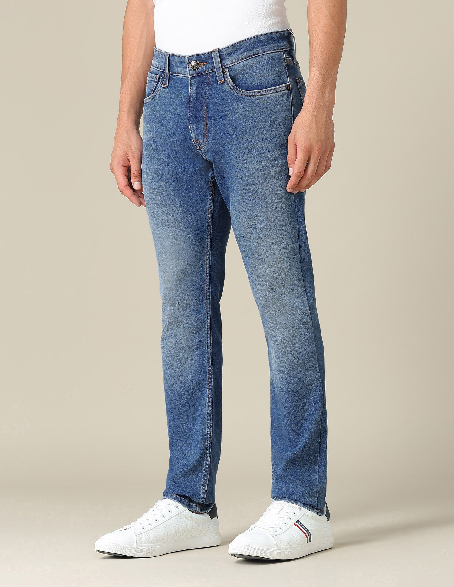 Brandon Slim Tapered Fit Blue Jeans Blue - U.S. POLO ASSN. | Large