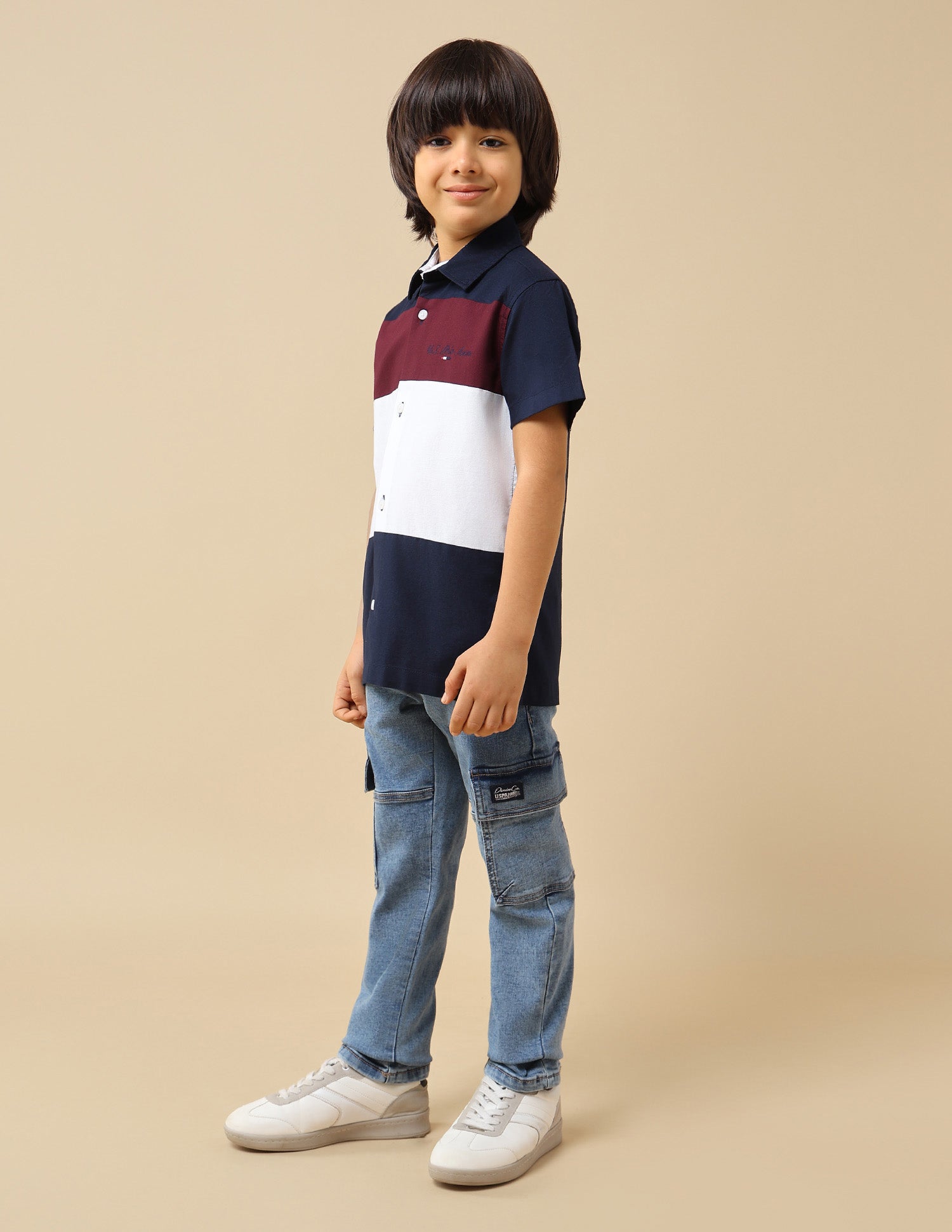 Boys Colourblocked Oxford Shirt Navy - U.S. POLO ASSN. | Large