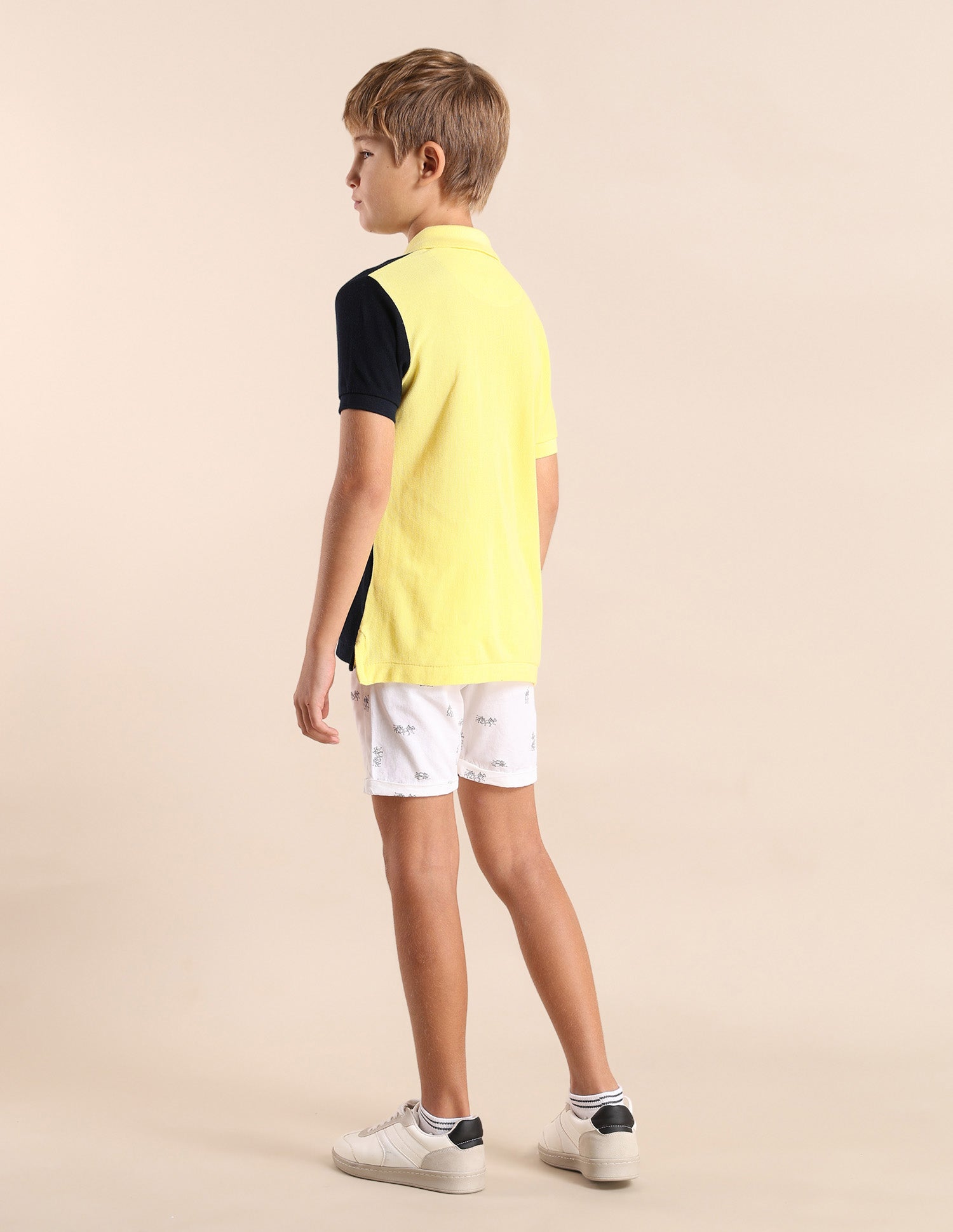 Boys Colour block Regular Fit Polo Shirt Light Yellow - U.S. POLO ASSN. | Large