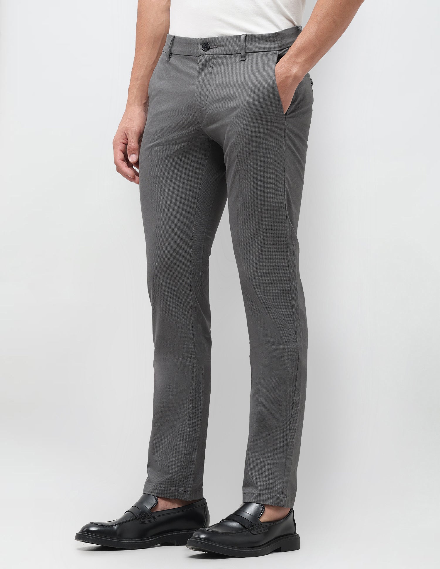 Denver Slim Fit All Over Printed Trousers Charcoal - U.S. Polo Assn. India | Large