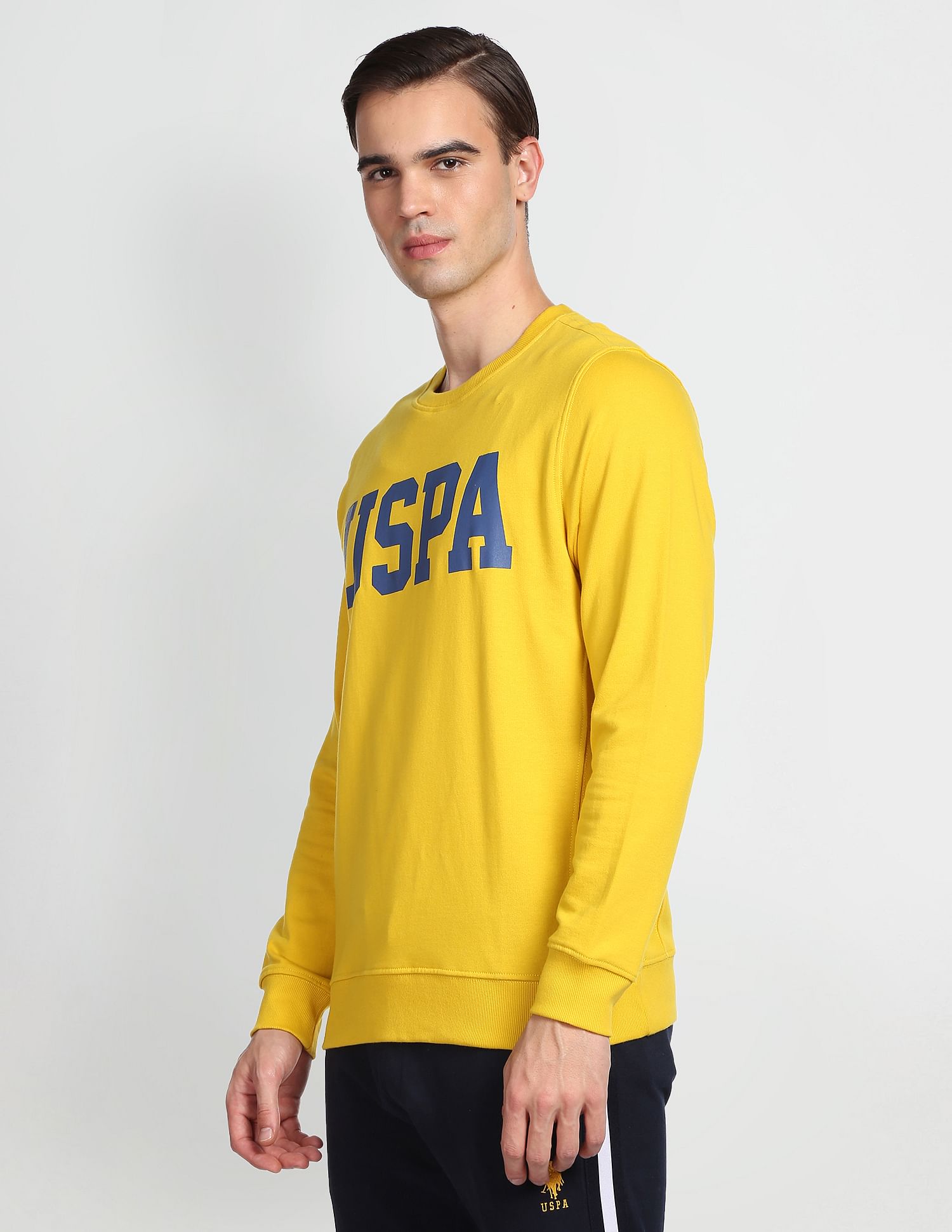 Collegiate Terry Sweatshirt Yellow - U.S. POLO ASSN. | Large