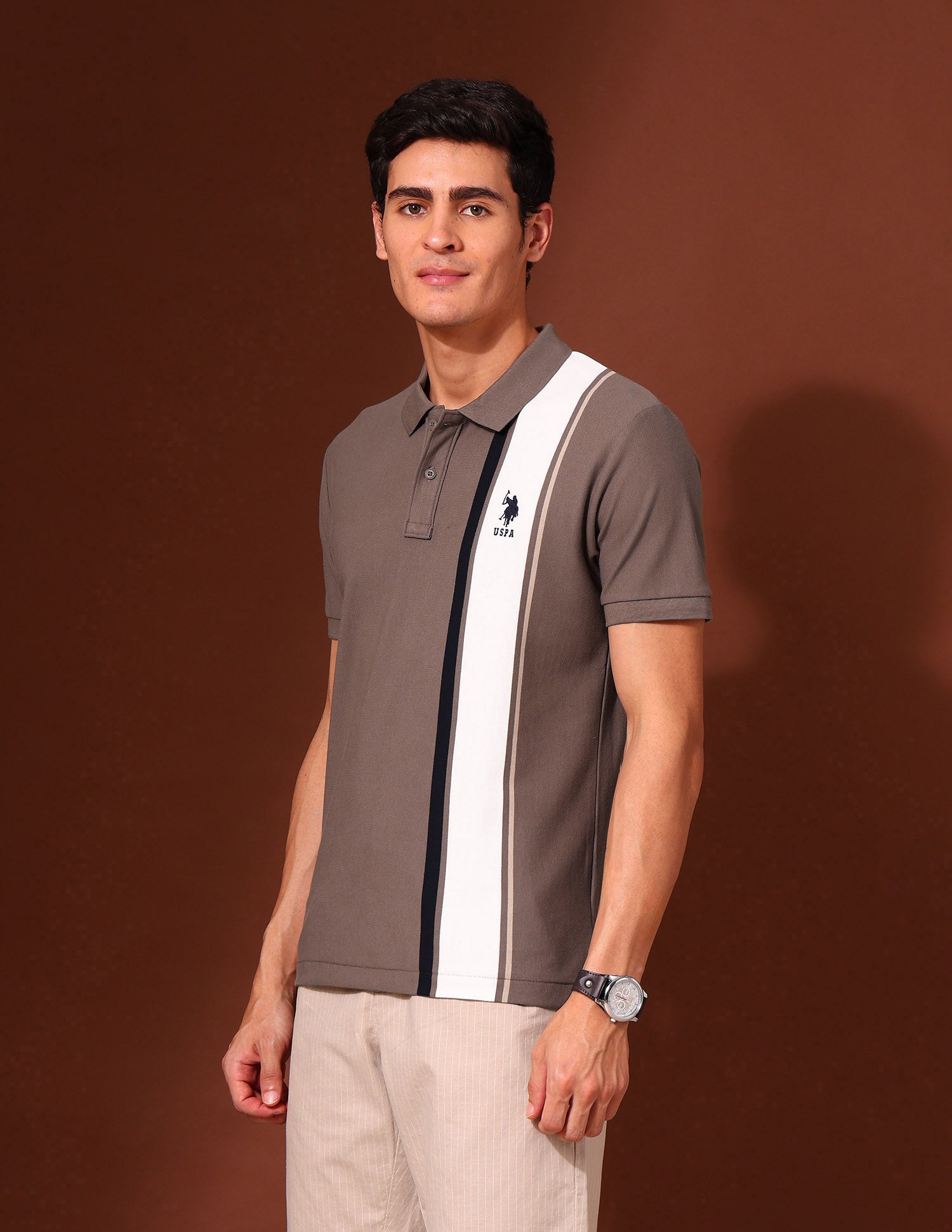 Colourblocked Classic Polo Shirt Brown - U.S. Polo Assn. India | Large