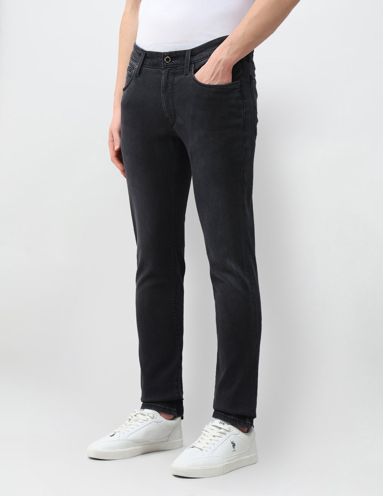 Brandon Slim Tapered Fit Grey Jeans Grey - U.S. Polo Assn. India | Large