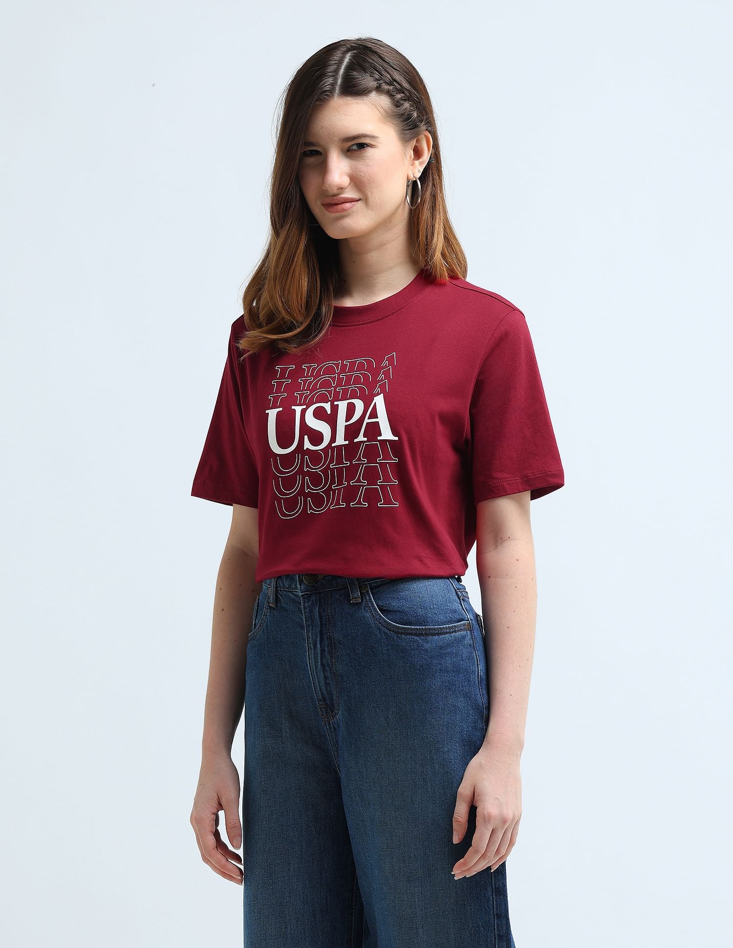 Boxy Fit Graphic T-Shirt Red - U.S. Polo Assn. India | Large