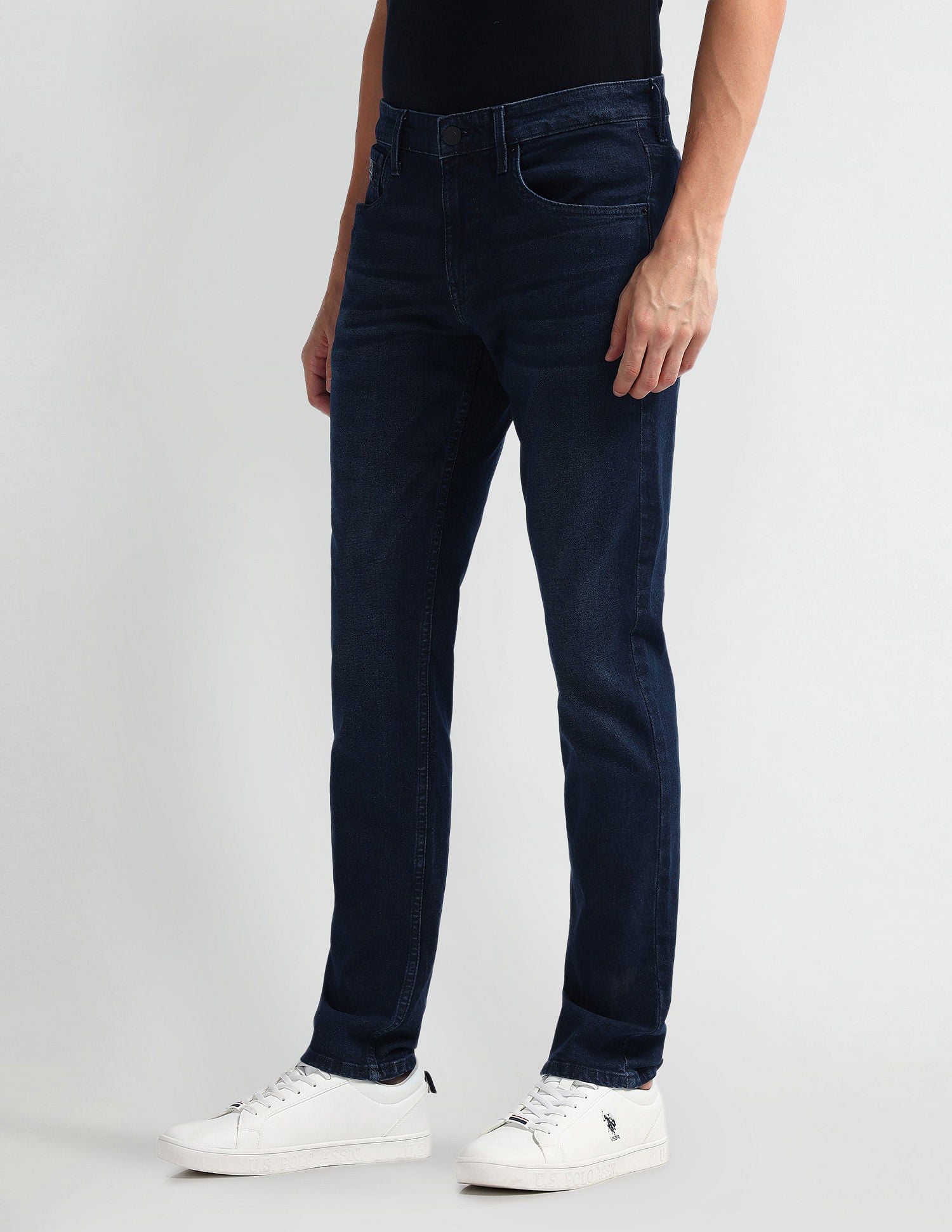 Brandon Slim Tapered Fit Mid Rise Jeans Dark Blue - U.S. Polo Assn. India | Large