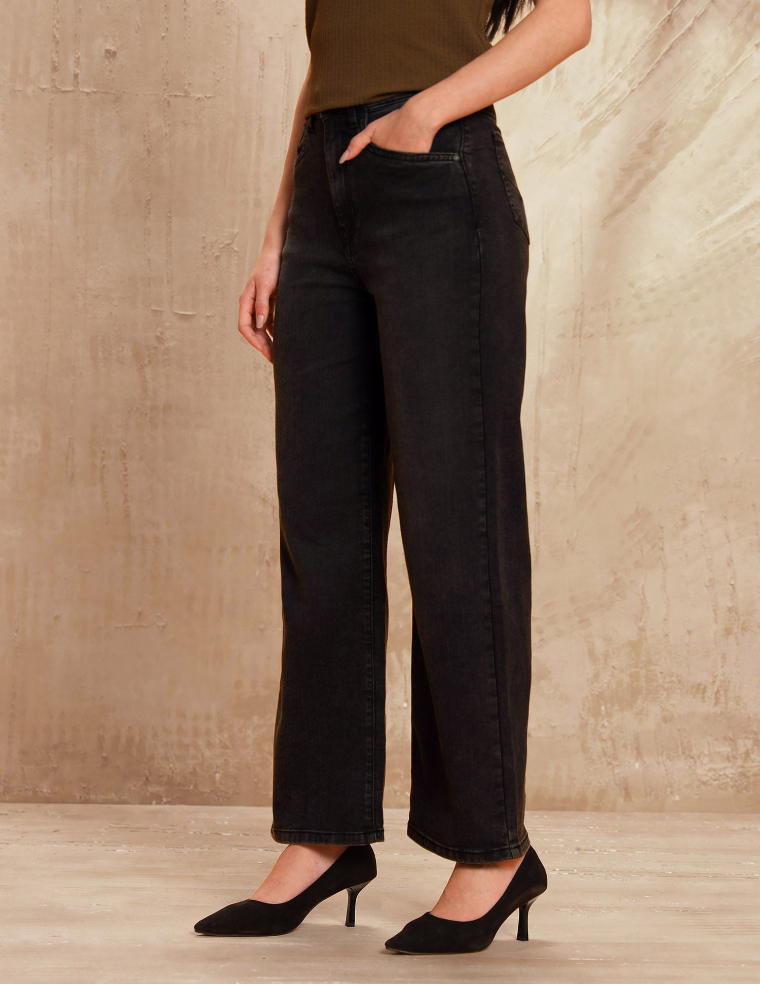 High Rise Wide Leg Fit Black - U.S. POLO ASSN. | Large