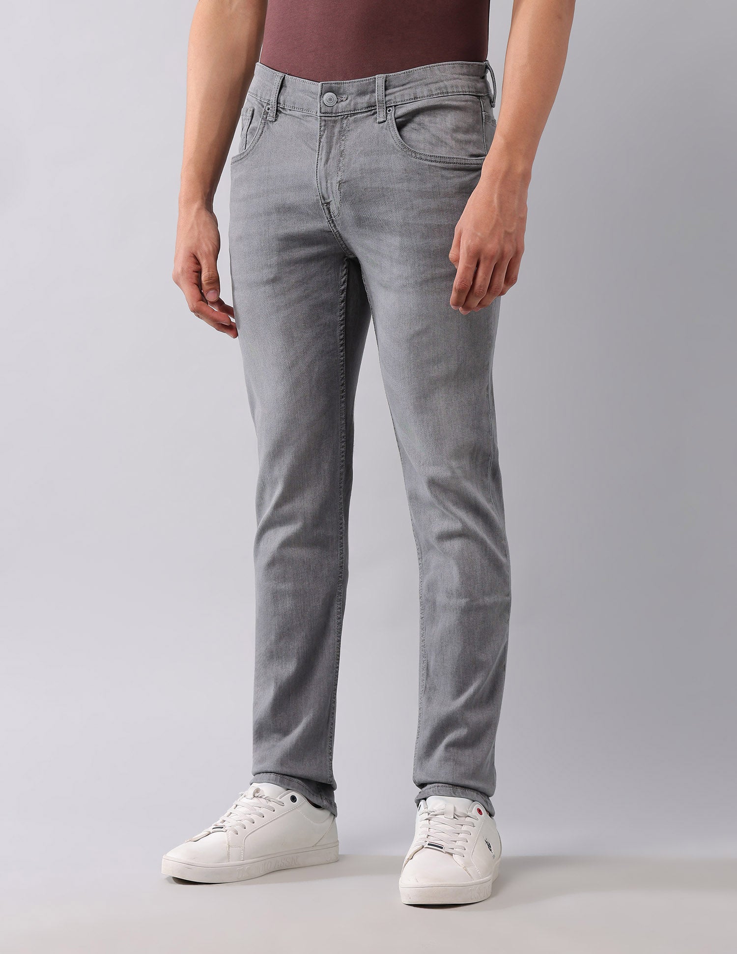 Brandon Slim Tapered Fit Grey Jeans Grey - U.S. Polo Assn. India | Large