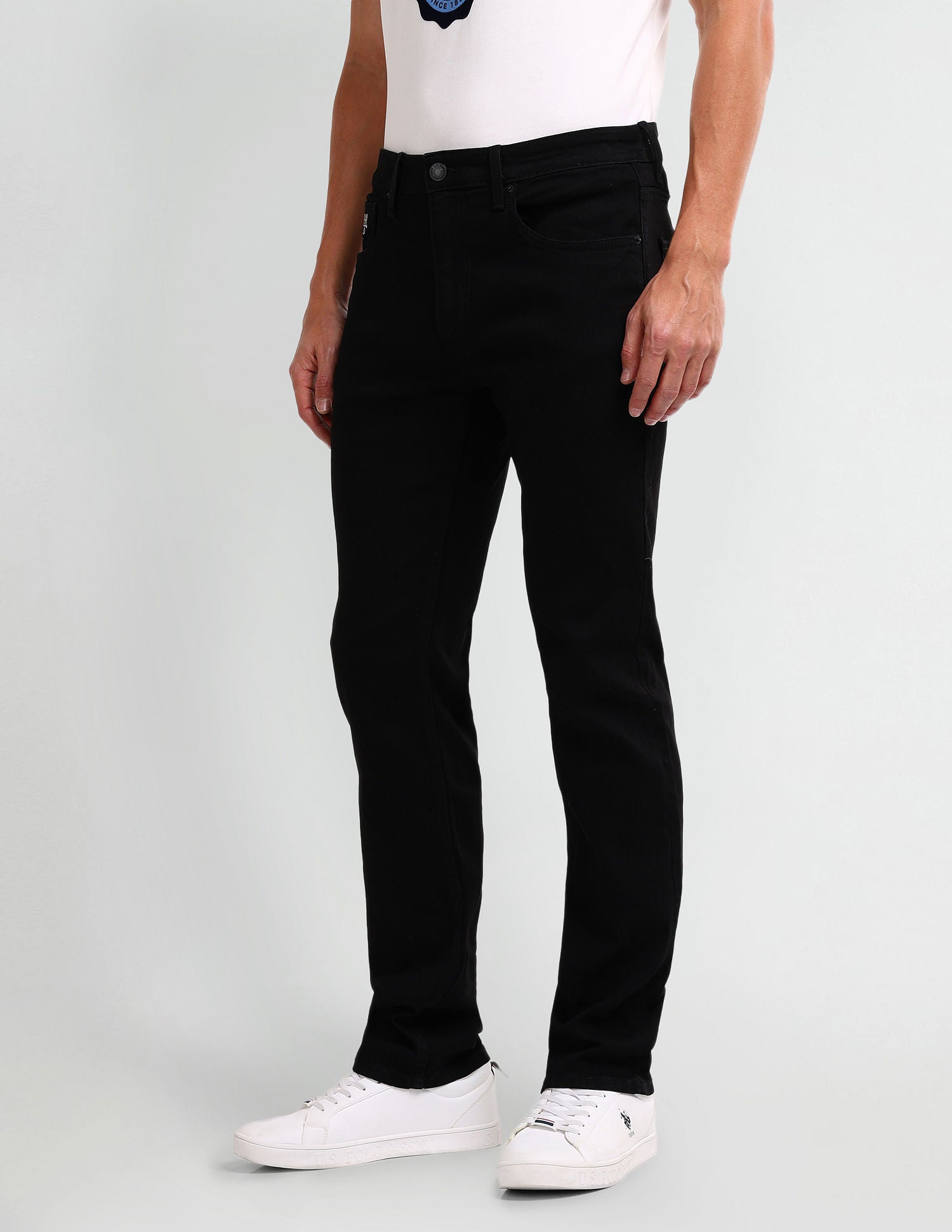 Harold Slim Straight Black Jeans Black - U.S. POLO ASSN. | Large