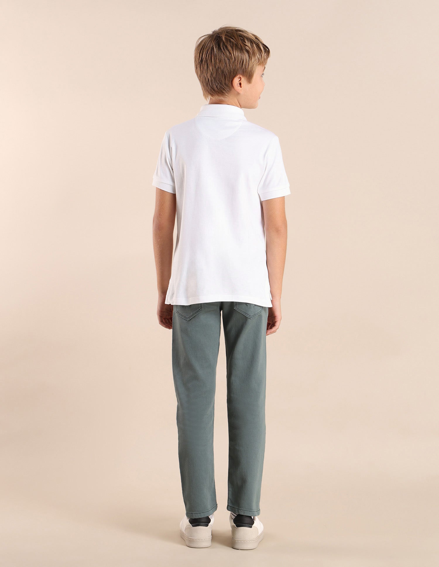 Boys Brand Printed Regular Fit Polo Shirt White - U.S. POLO ASSN. | Large