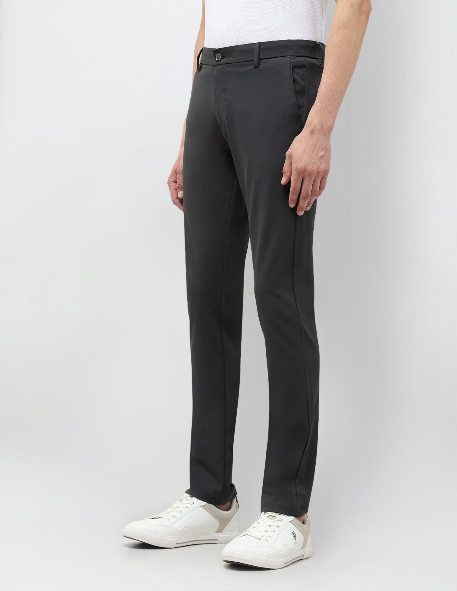 Twill Slim Fit Trousers Charcoal - U.S. POLO ASSN. | Large