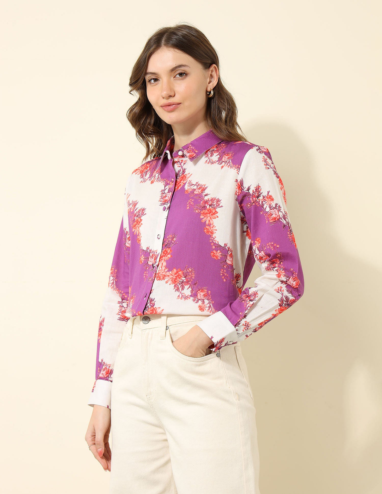 Floral Printed Regular Fit Shirt Grey - U.S. POLO ASSN. | Large