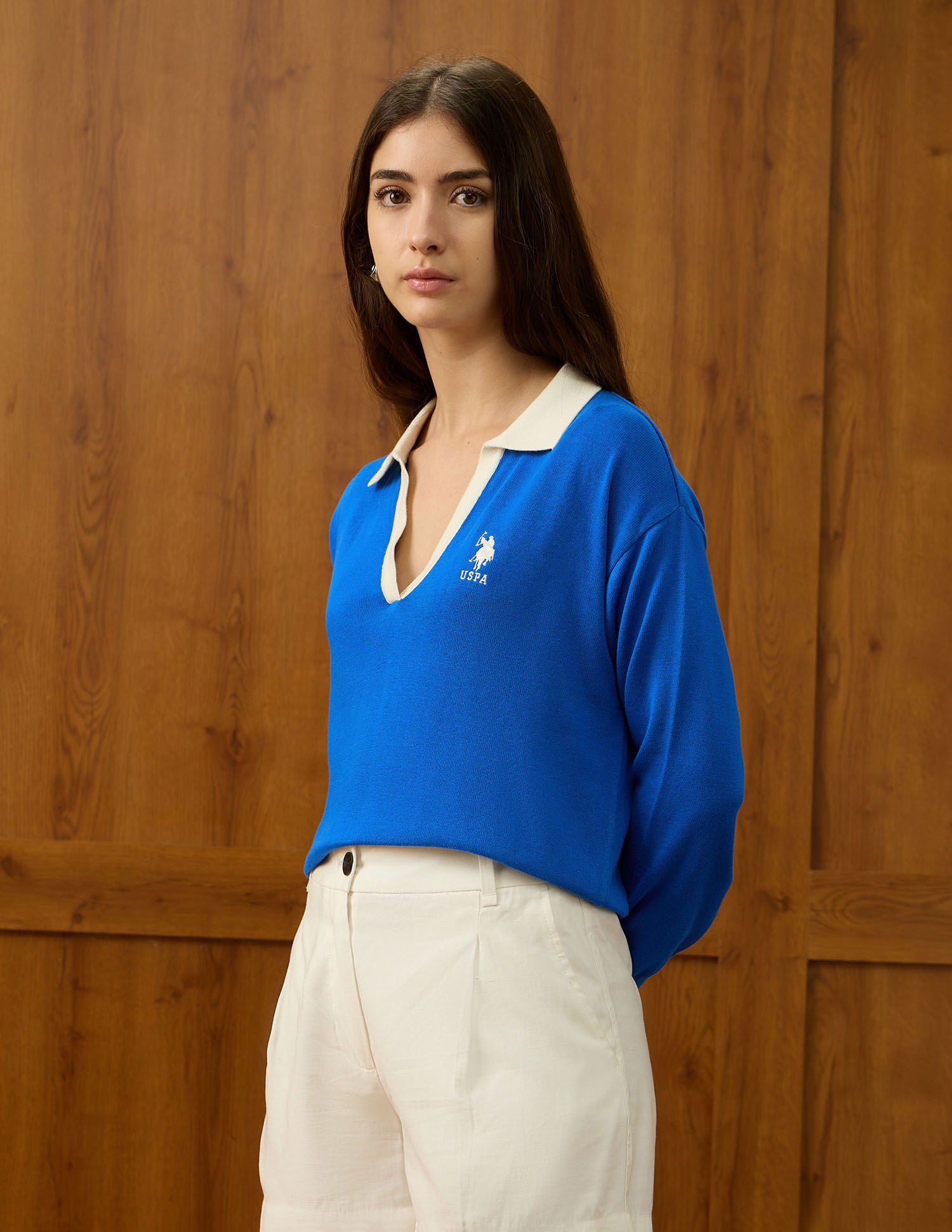 Relaxed Fit Solid Sweater Blue - U.S. POLO ASSN. | Large