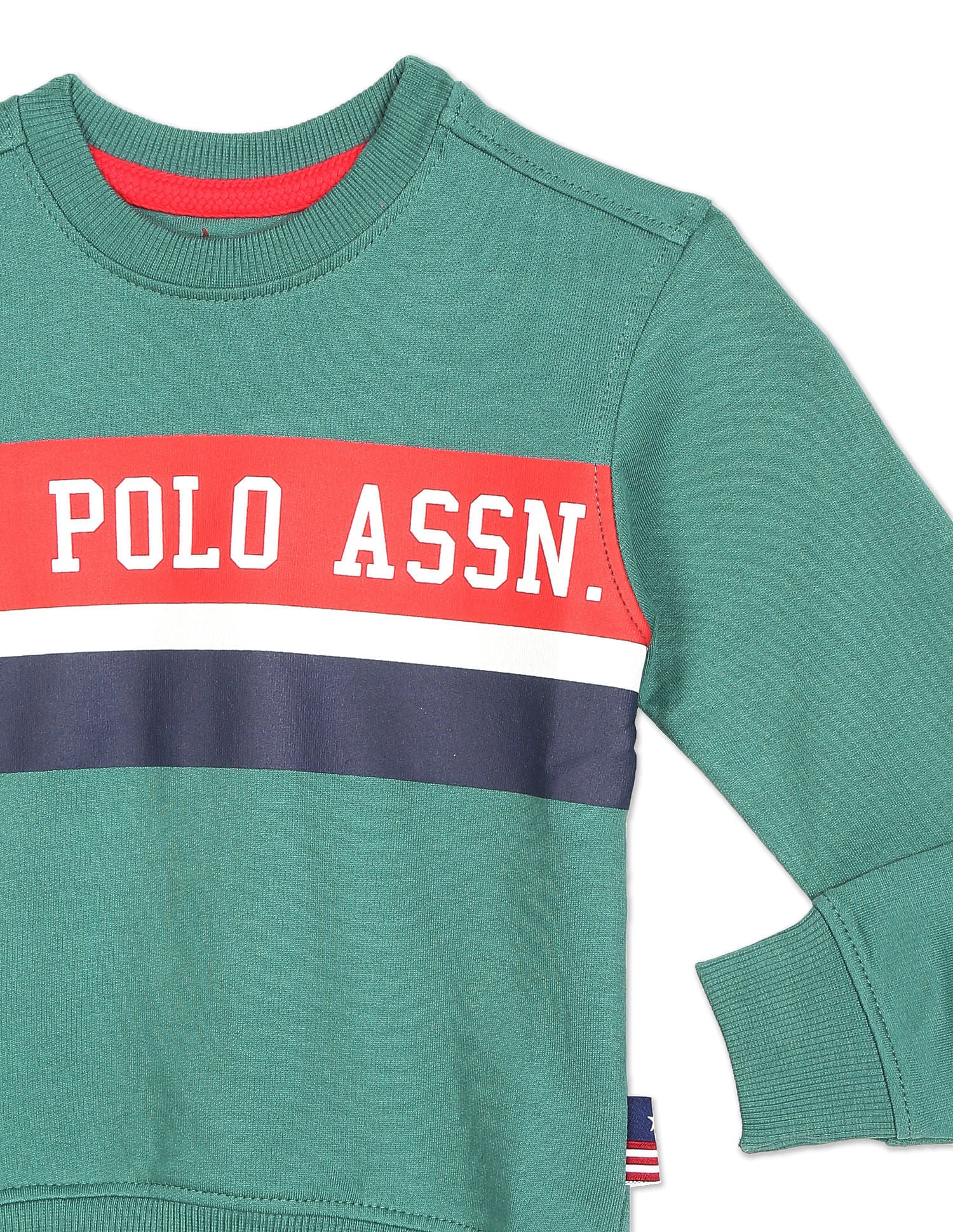 Crew Neck Brand Print Sweatshirt Dark Green - U.S. POLO ASSN. | Large