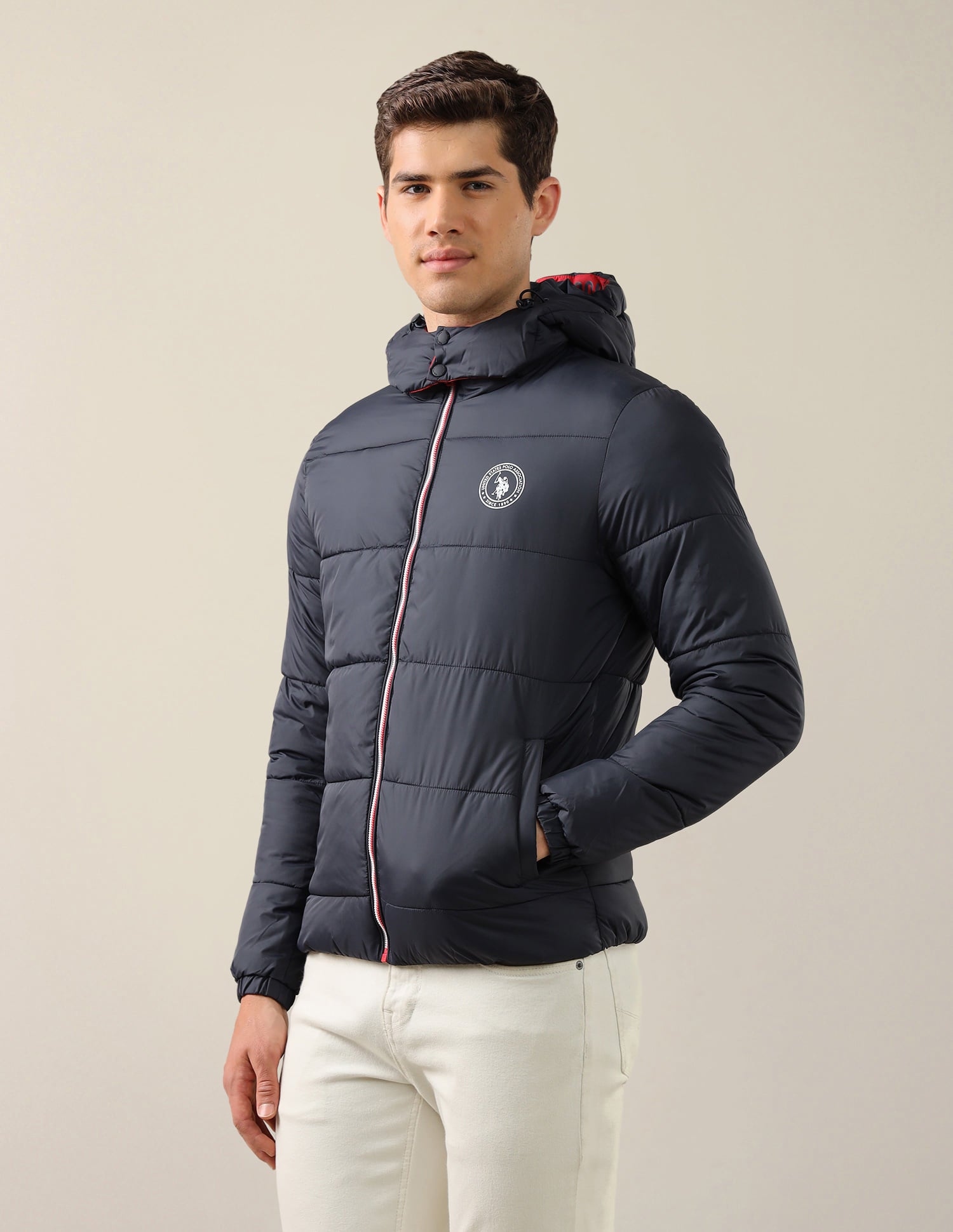 Solid Hooded Jacket Navy - U.S. Polo Assn. India | Large