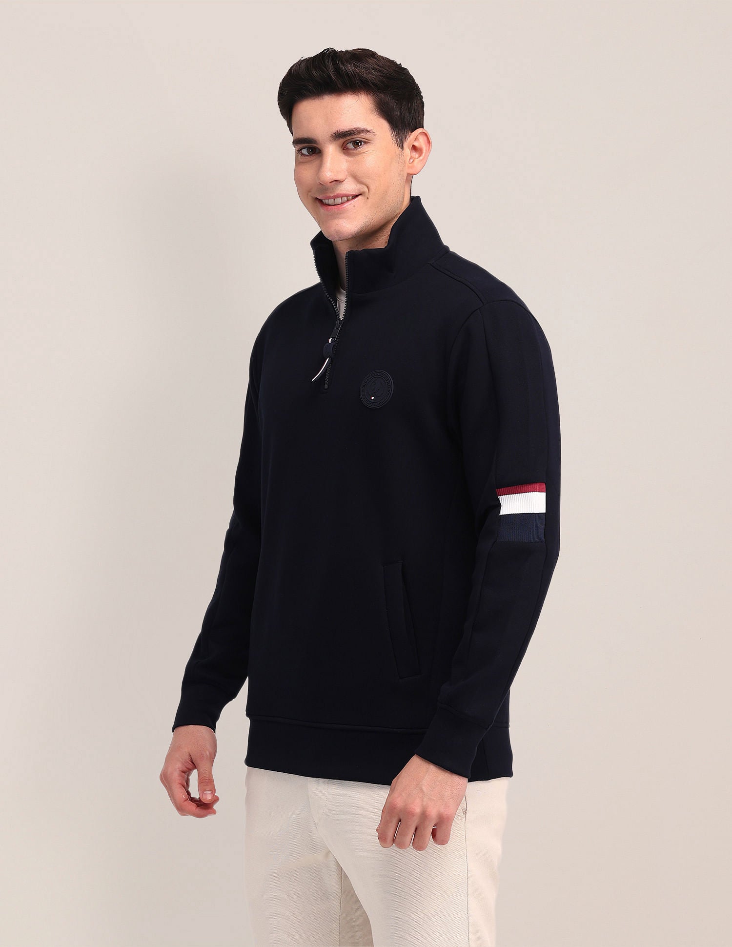 Regular Fit Solid Sweatshirt Navy - U.S. POLO ASSN. | Large