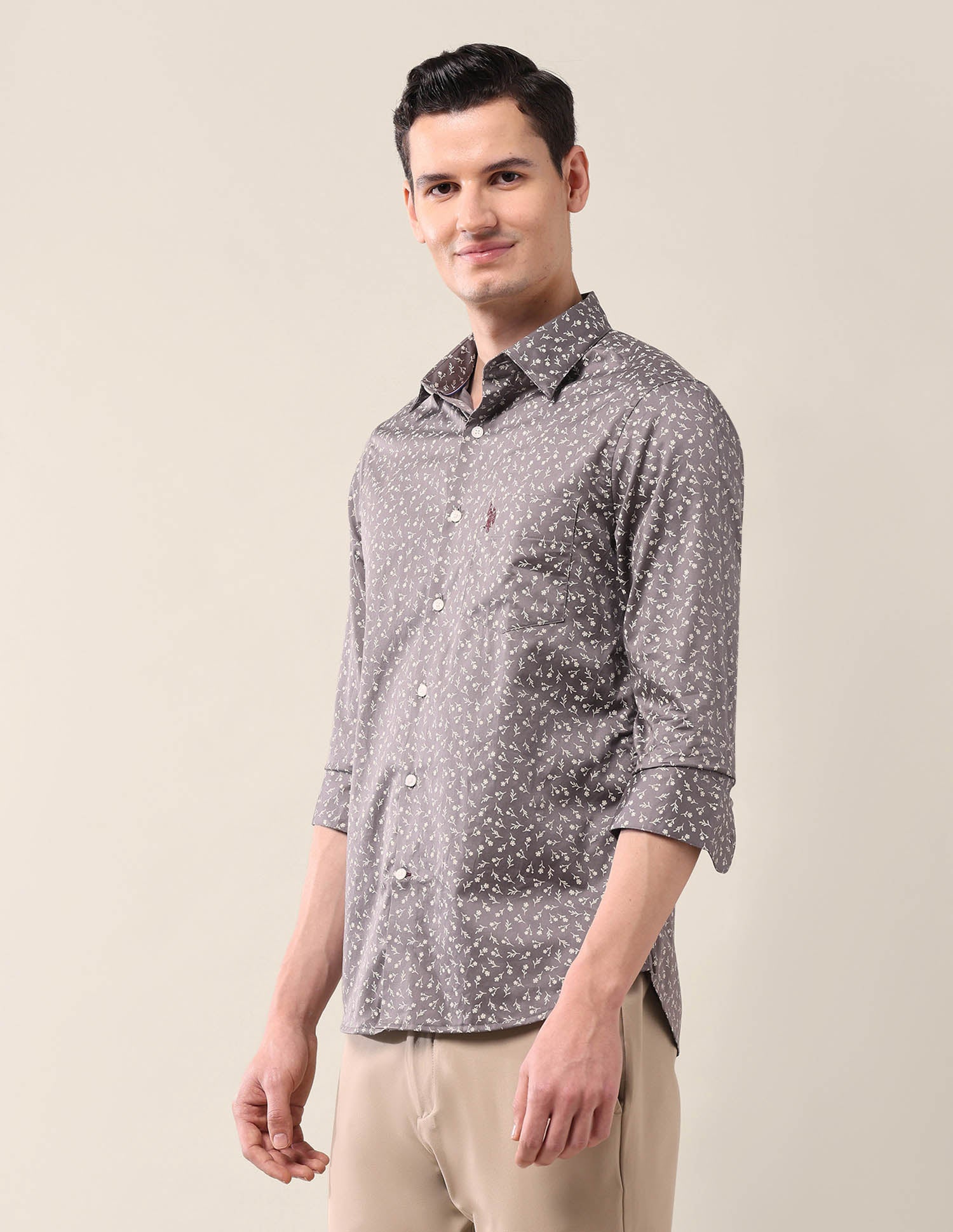 Floral Tailored Fit Shirt Grey - U.S. POLO ASSN. | Large