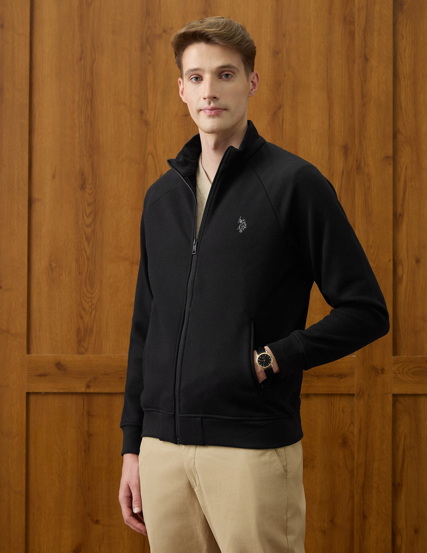 Equestrian Aisle Theater Regular Fit Sweatshirt Black - U.S. POLO ASSN. | Large