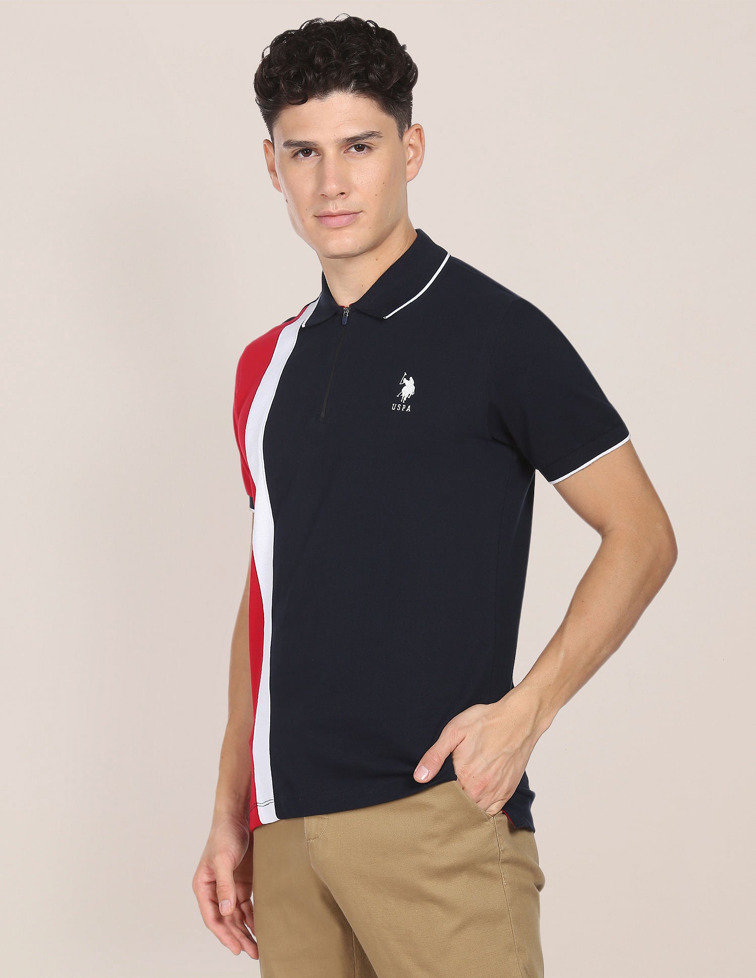 Colour Block Zipper Polo Shirt – U.S. Polo Assn. India