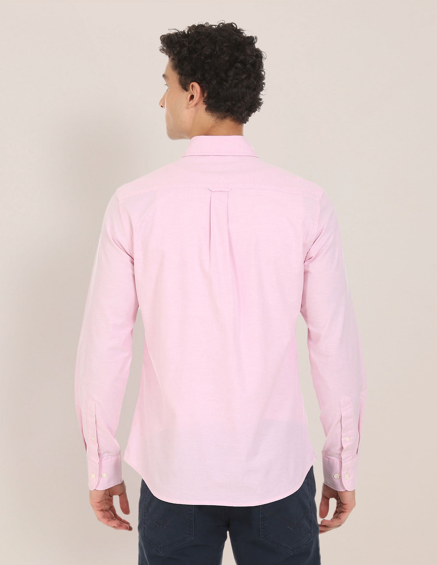 Spread Collar Cotton Stretch Shirt Light Pink - U.S. POLO ASSN. | Large