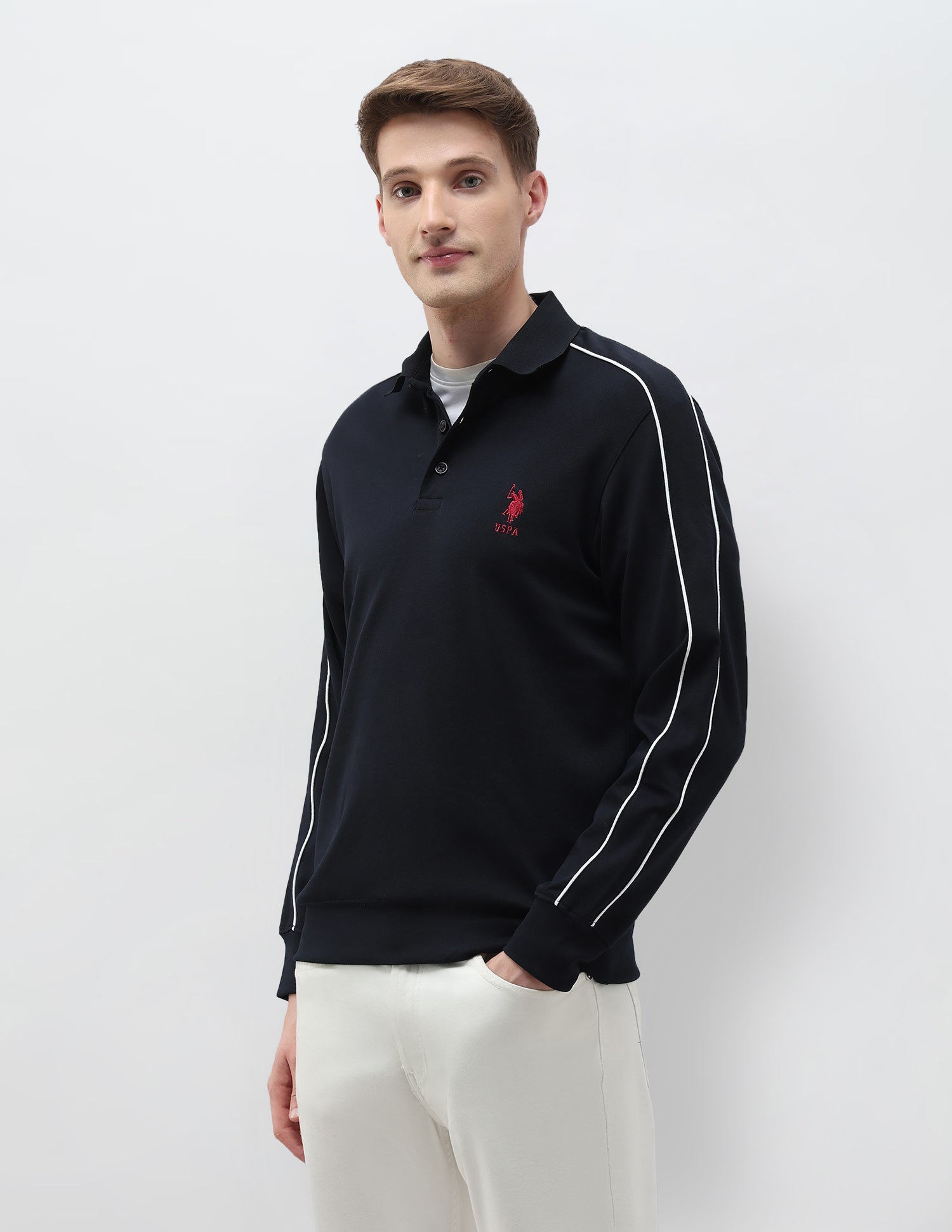 Solid Regular Fit Sweatshirt Navy - U.S. POLO ASSN. | Large