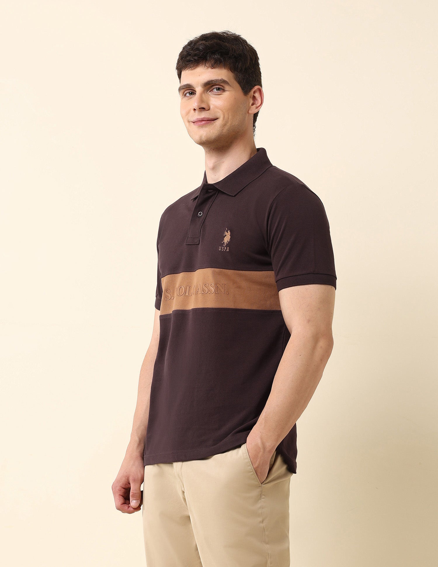 Pure Cotton Classic Polo Shirt Dark Brown - U.S. Polo Assn. India | Large