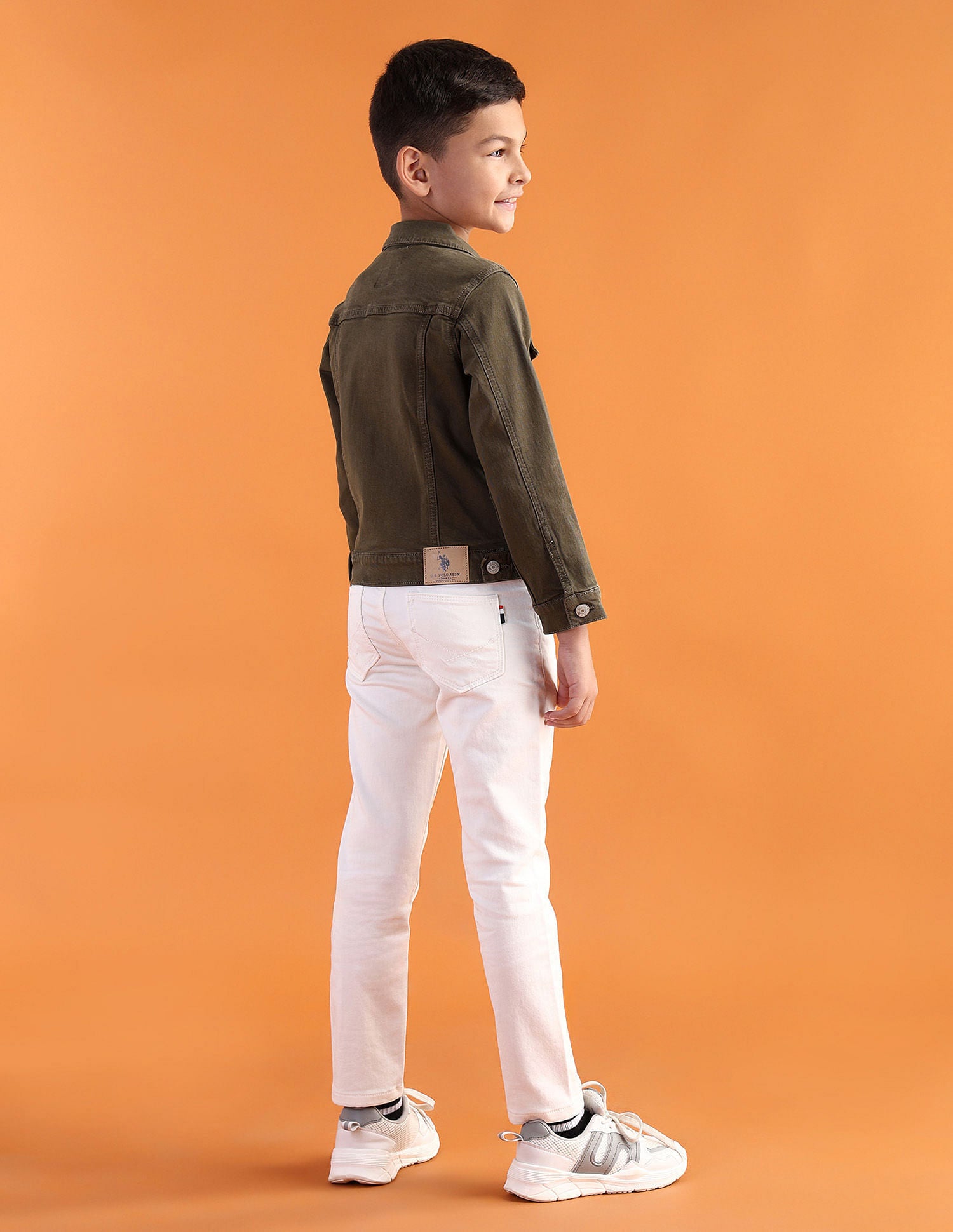 Boys Denim Trucker Jacket Olive - U.S. POLO ASSN. | Large