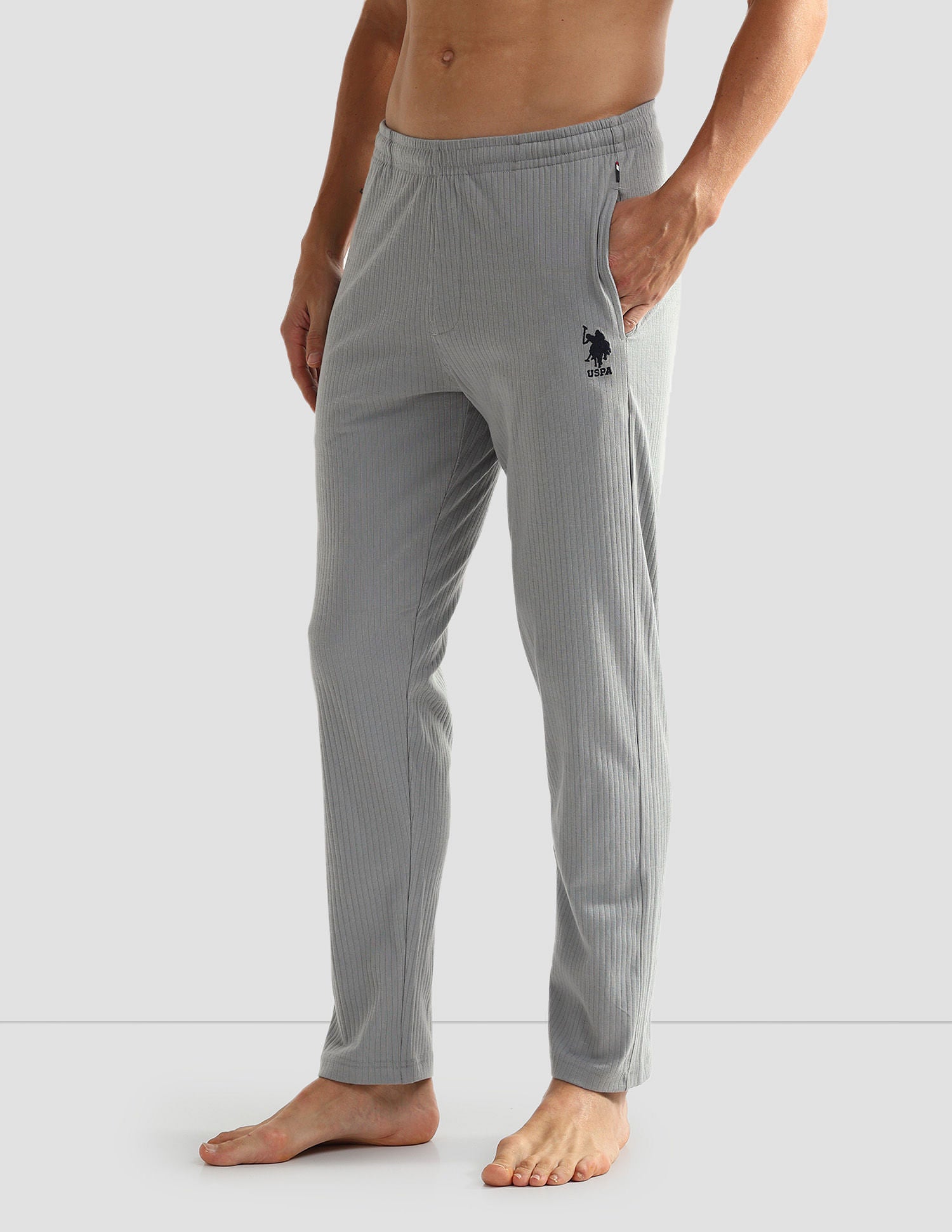 All Over Stripe OELP4 Lounge Track Pants - Pack Of 1 Ghost Grey - U.S. POLO ASSN. | Large