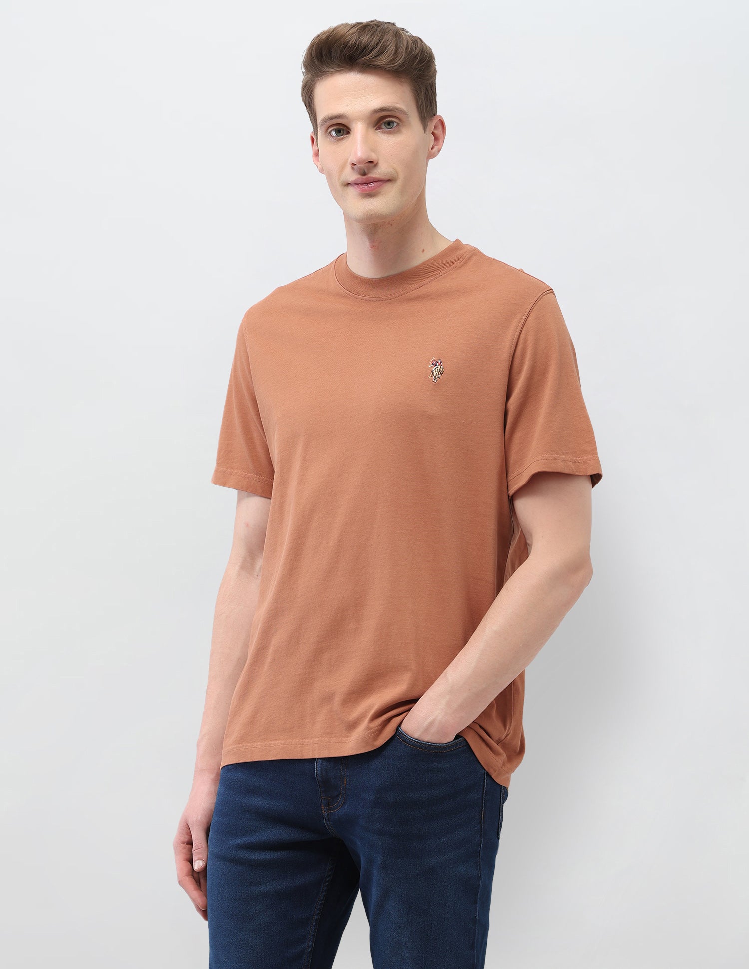 Solid Muscle Fit T-Shirt Rust - U.S. Polo Assn. India | Large