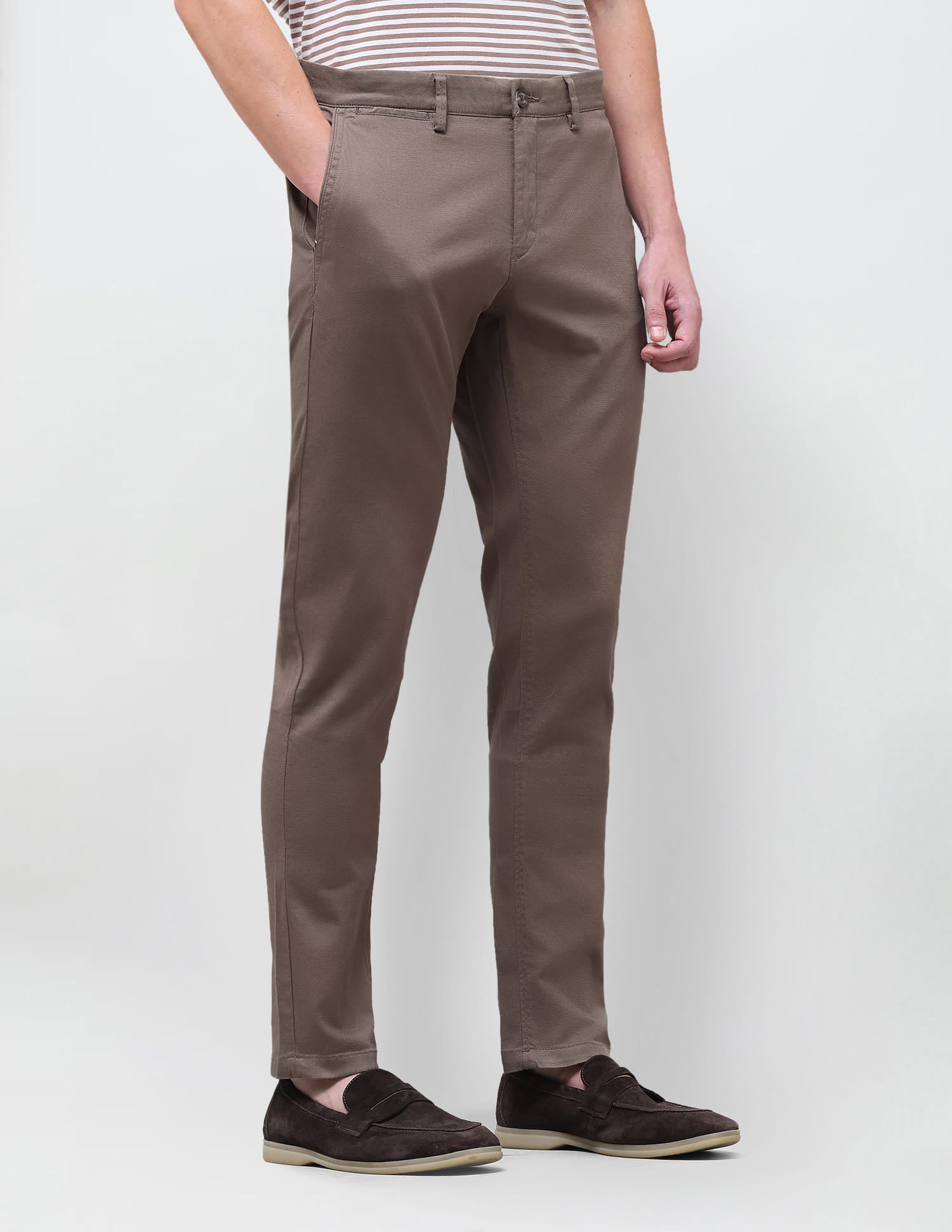 Textured Regular Fit Trouser Brown - U.S. Polo Assn. India | Large