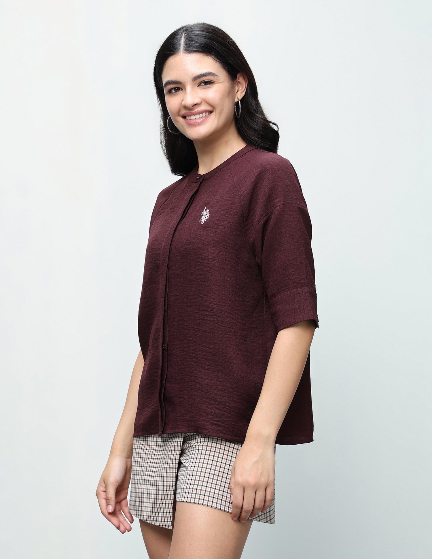 Solid Regular Fit Top Maroon - U.S. Polo Assn. India | Large