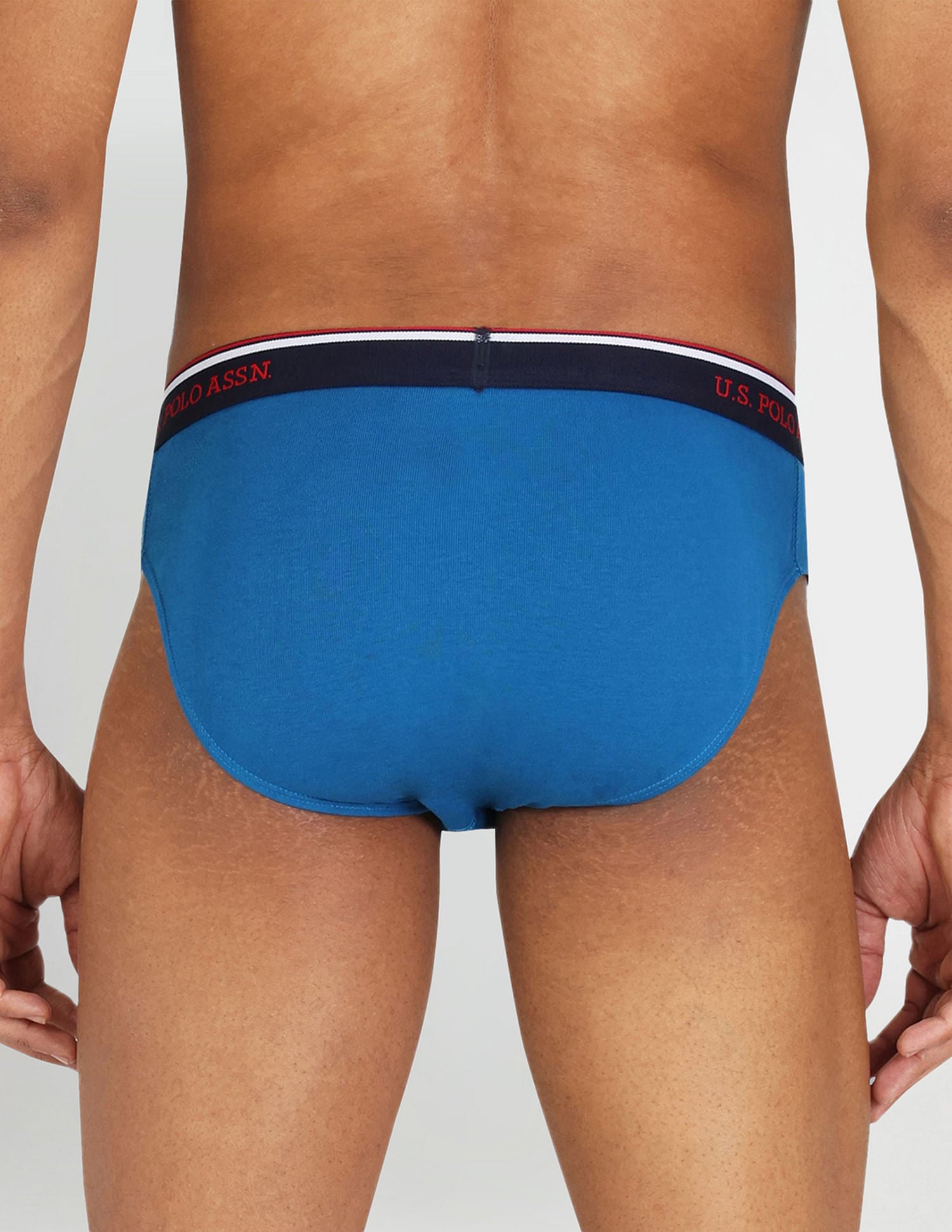Solid Rib Knit Cotton I666 Briefs - Pack Of 2 Blue - U.S. POLO ASSN. | Large