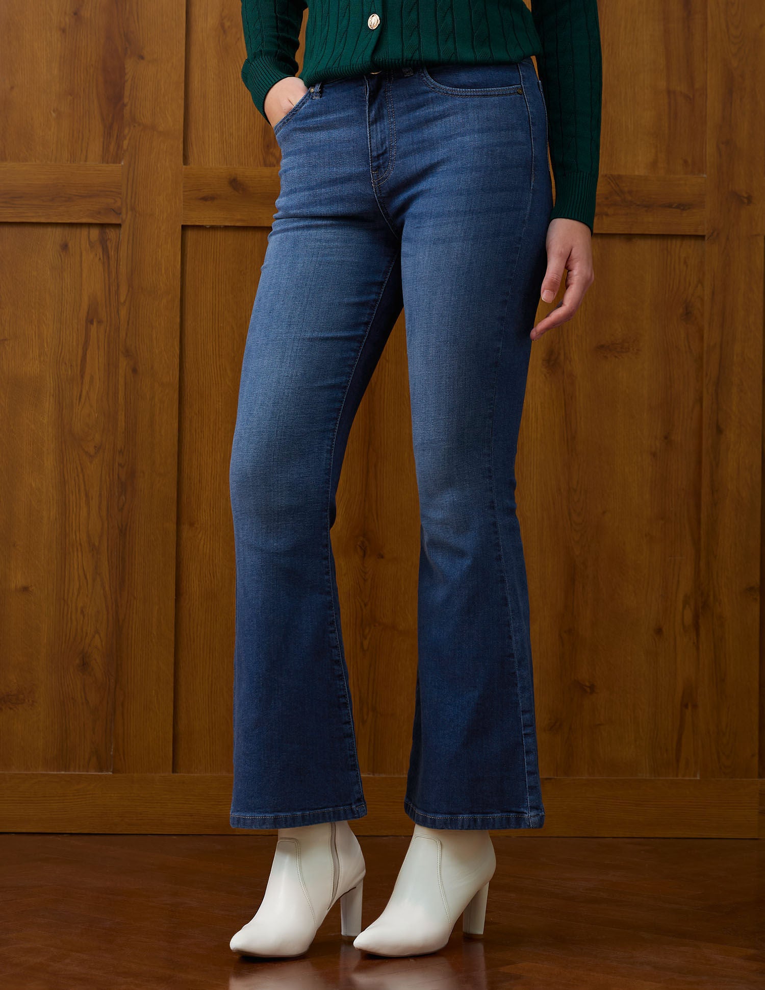 High-Rise Extreme Flared Fit Jeans Blue - U.S. POLO ASSN. | Large