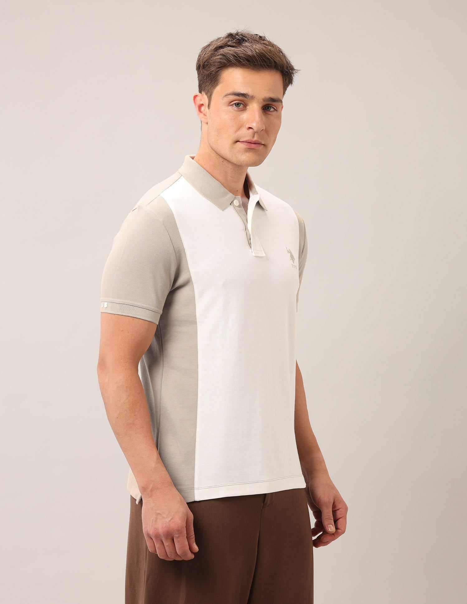 Pure Cotton Outdoor Polo Shirt Beige - U.S. Polo Assn. India | Large