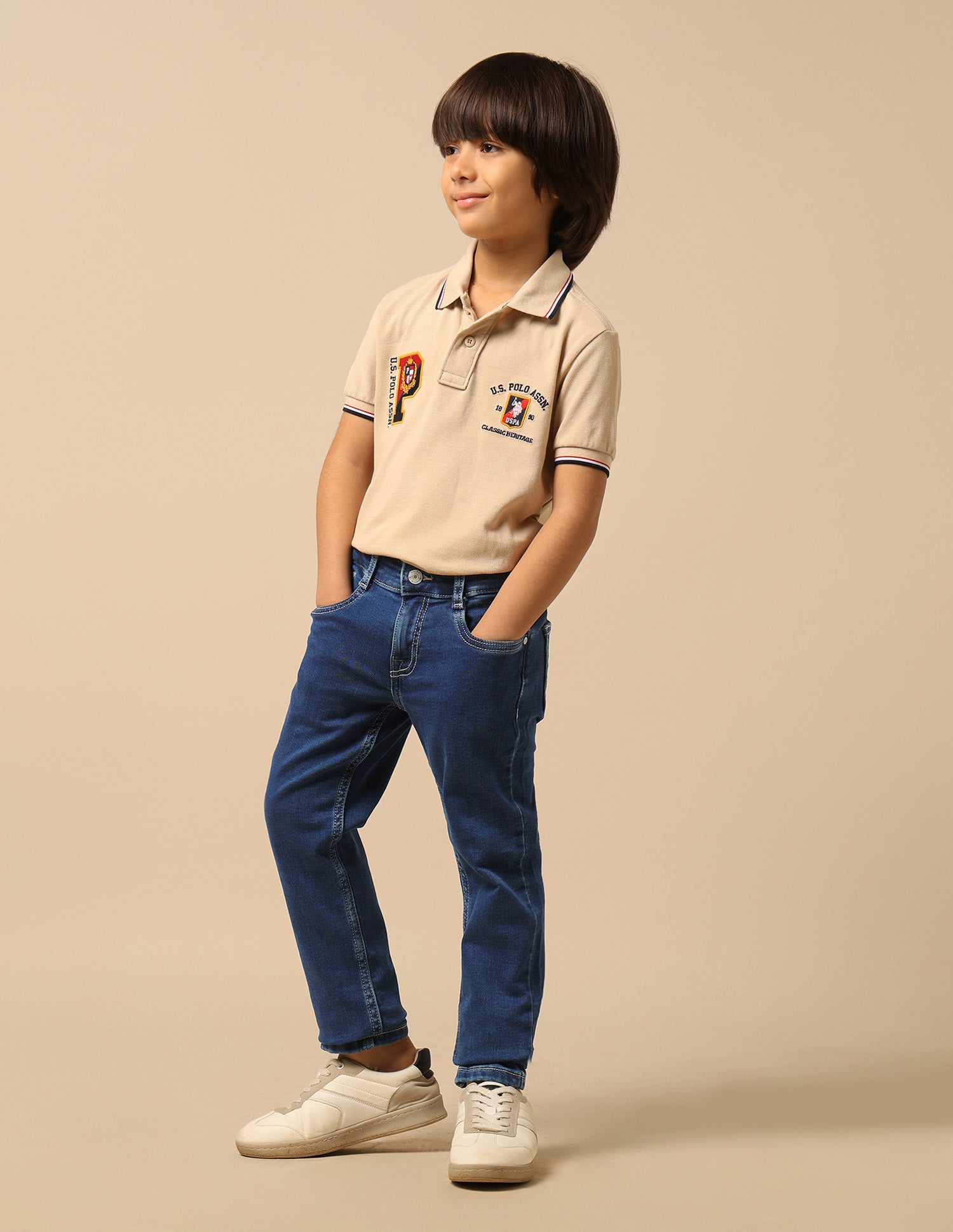 Boys Stone Washed Slim Fit Jeans Blue - U.S. POLO ASSN. | Large