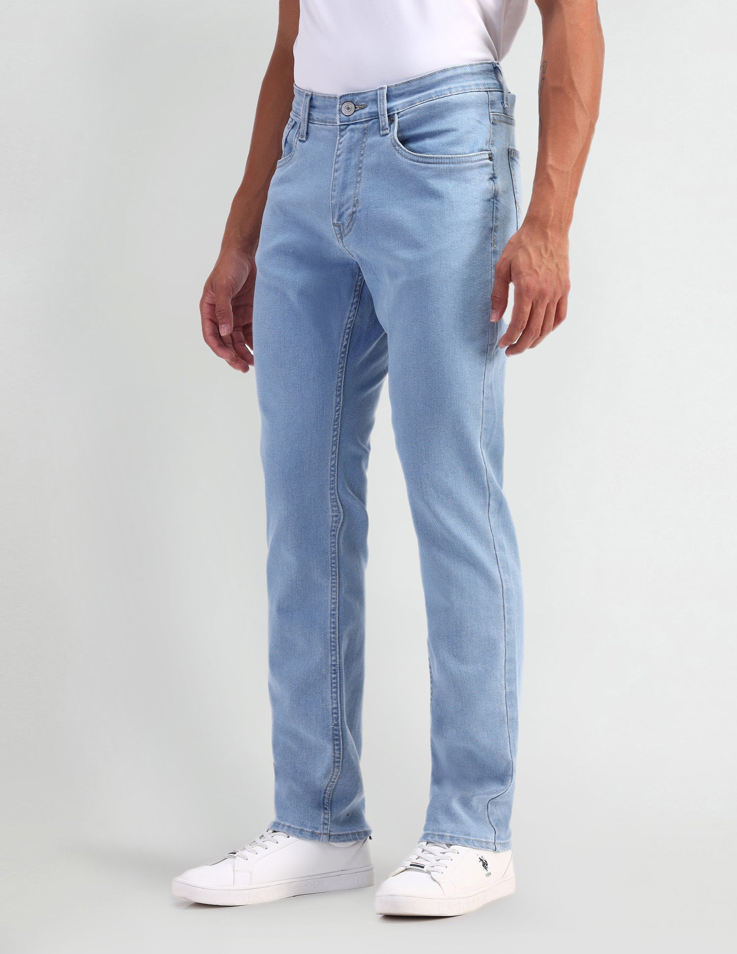 Brandon Slim Tapered Fit Blue Jeans Blue - U.S. POLO ASSN. | Large