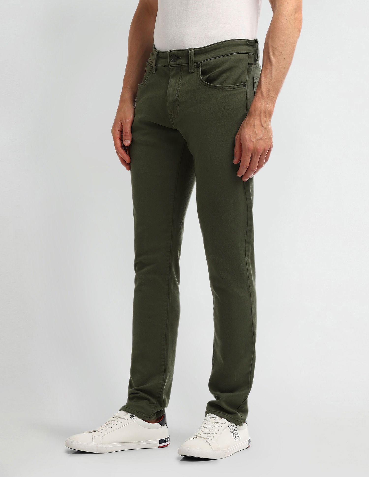 Slim Tapered Fit Green Jeans Green - U.S. POLO ASSN. | Large