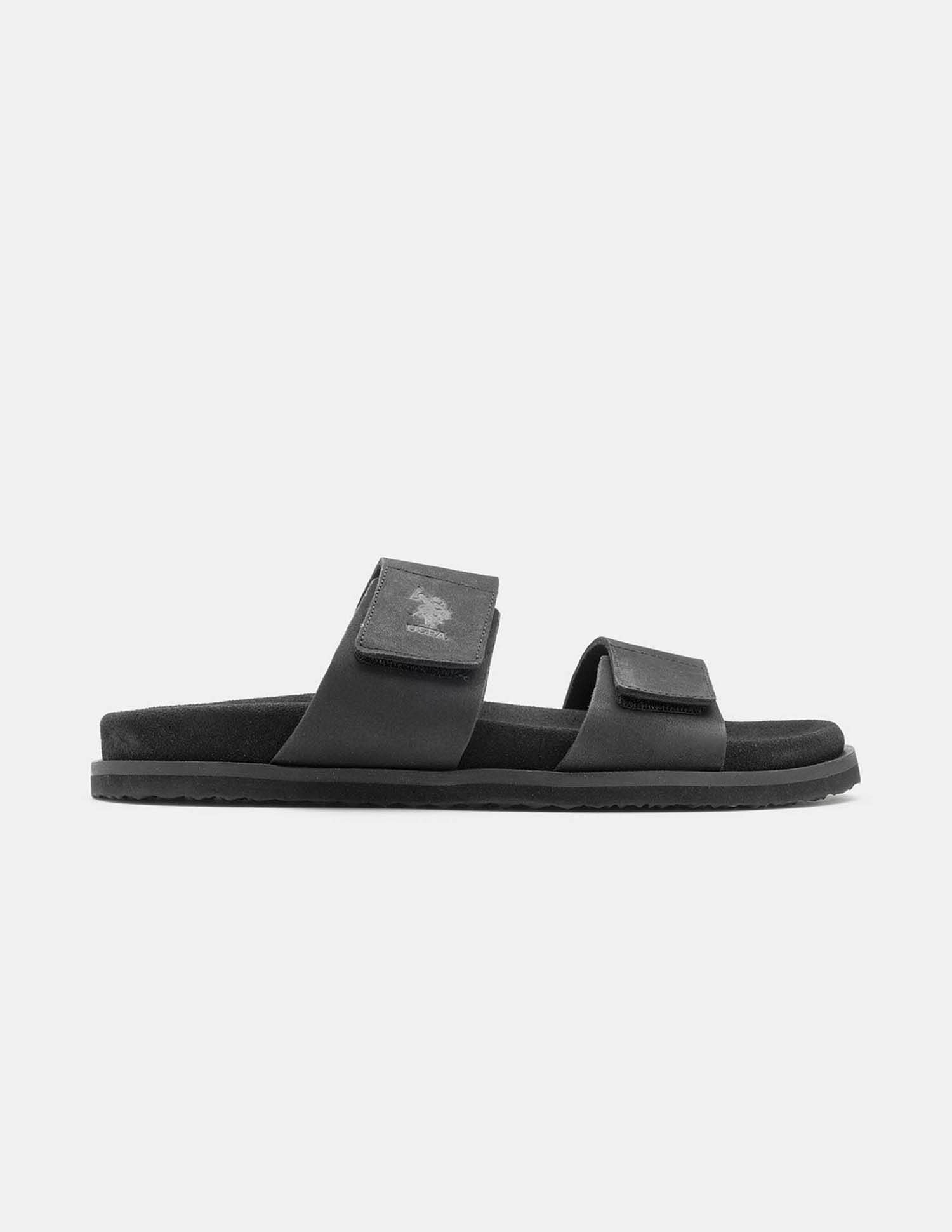 Men Griz Velcro Slippers Black - U.S. Polo Assn. India | Large